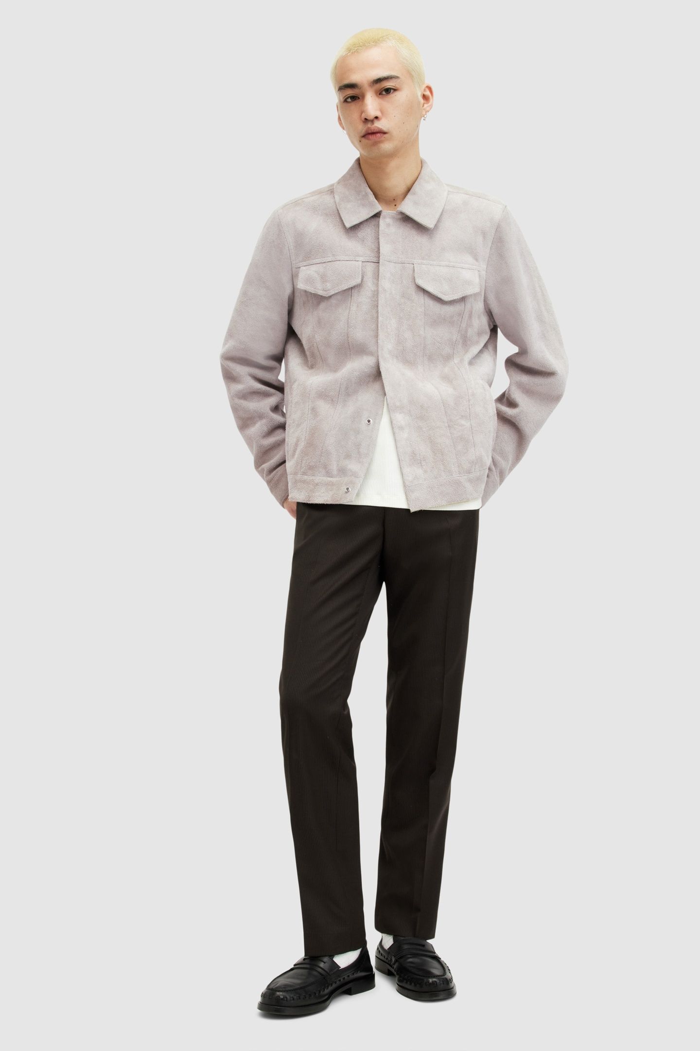 HOPPER TRUCKER JACKE OATMEAL WHITE 2