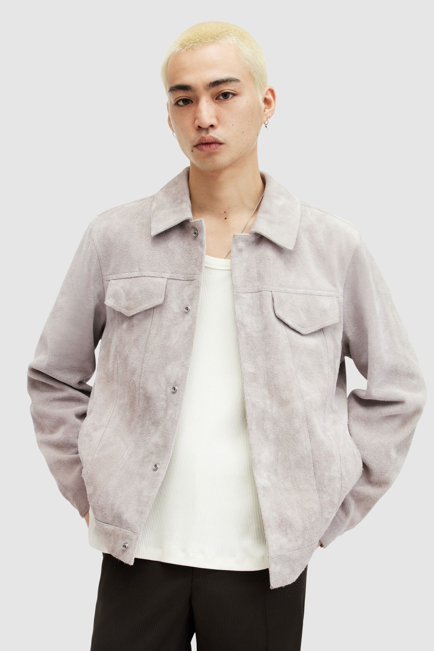 HOPPER TRUCKER JACKE OATMEAL WHITE 3