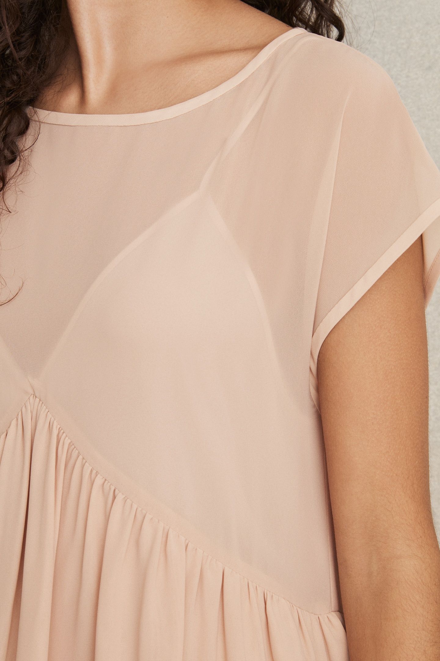 SHORT RUFFLE DRESS PALE PINK 4