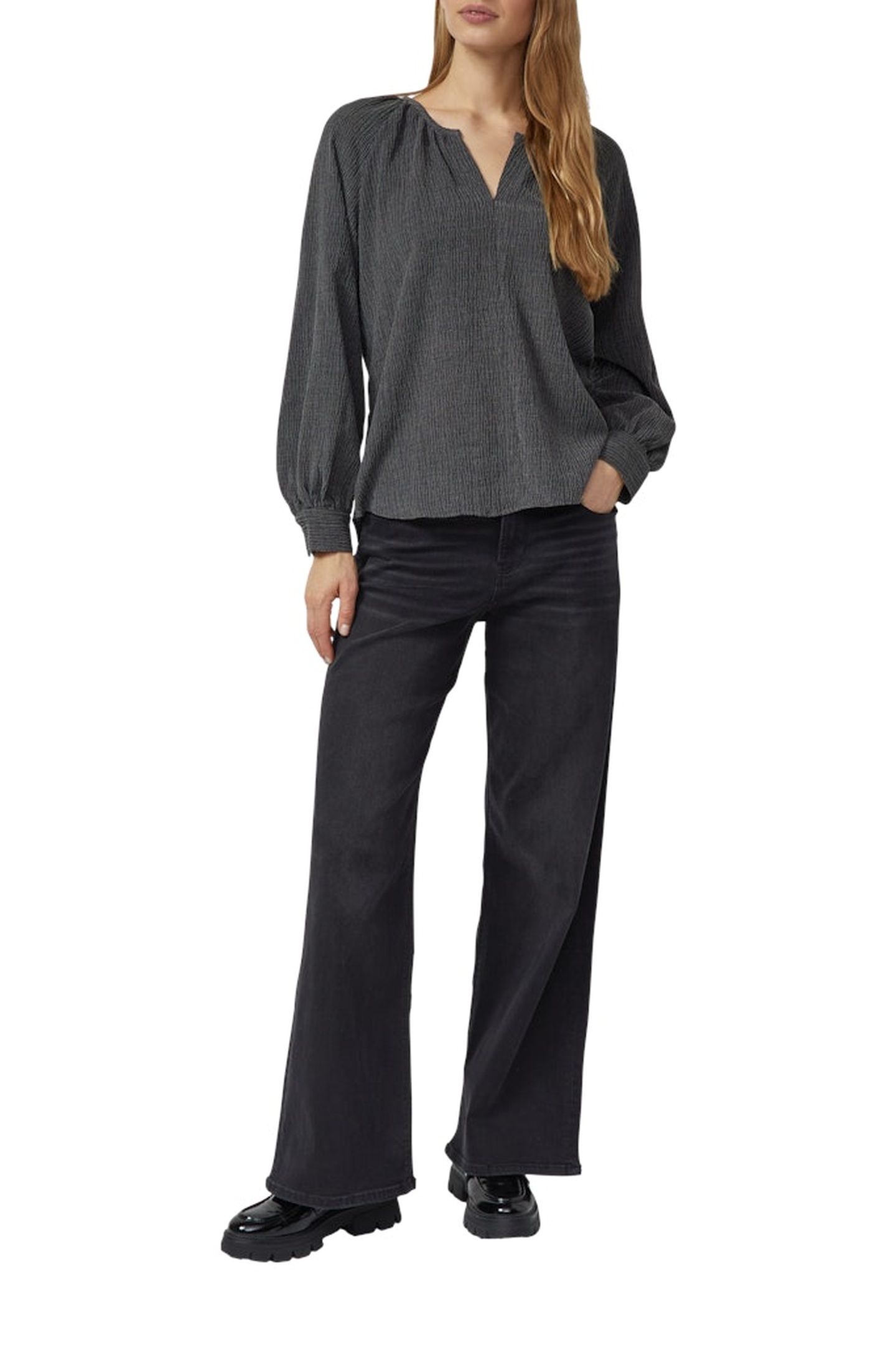 S.OLIVER BLOUSES GREY/BLACK 2