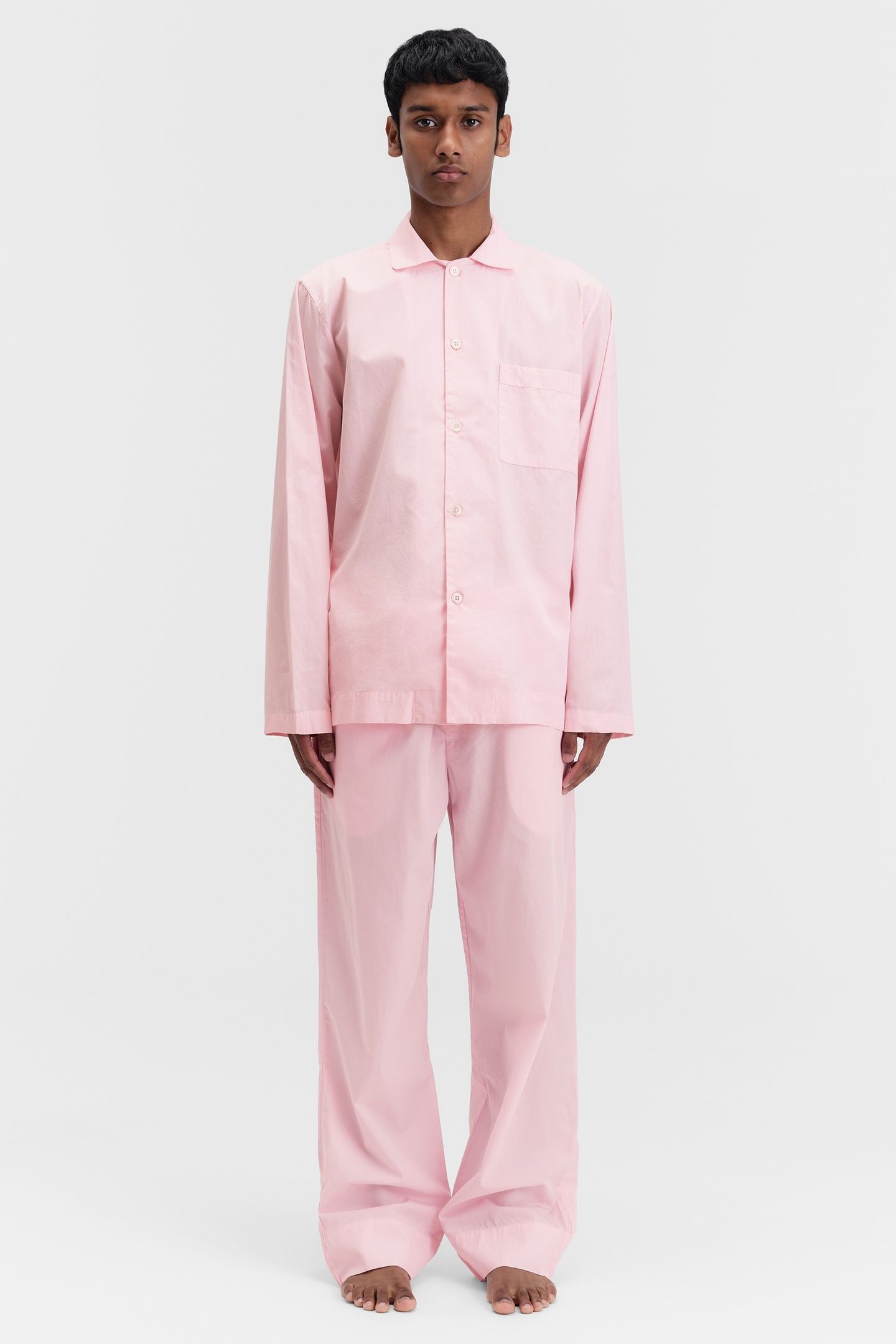 UNISEX POPLIN, PYJAMAS SHIRT SOFT PINK 4