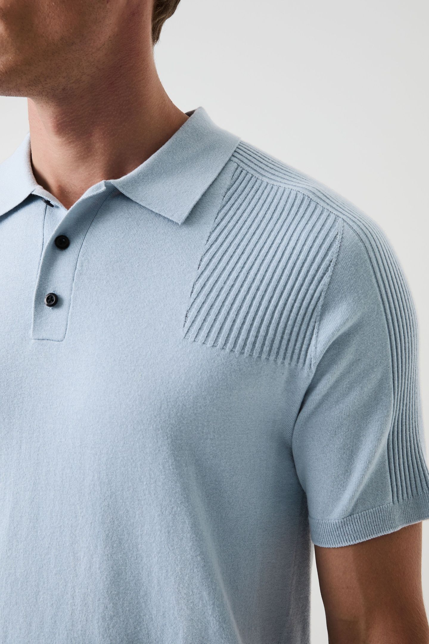FOTOL V1.Y9.01 FLAT-KNIT-SHIRT FOG BLUE 5