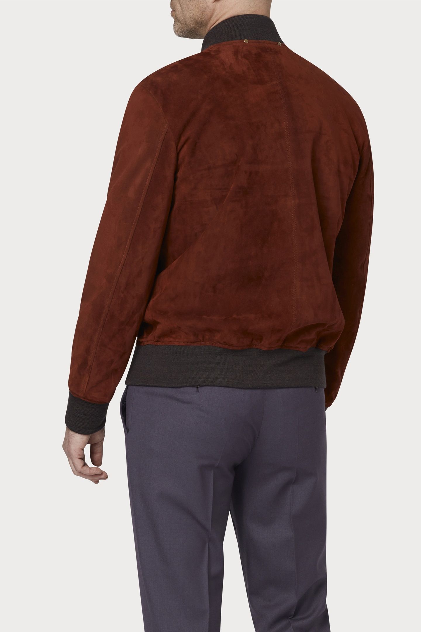 REGULAR FIT SUEDE BOMBER JACKET BRICK 5