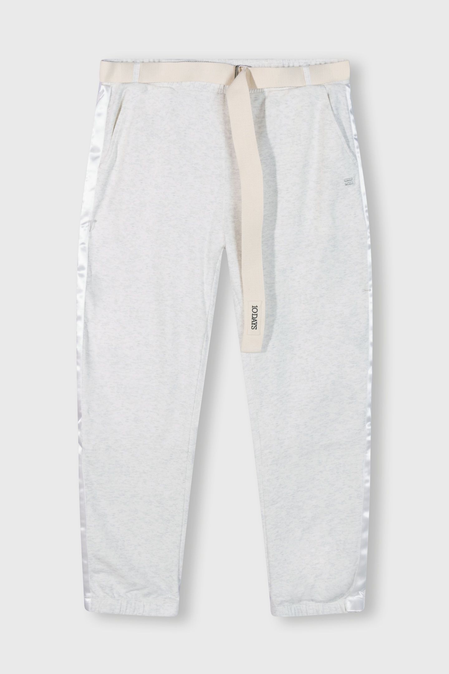 BELTED CROPPED JOGGER WHITE MELEE 1