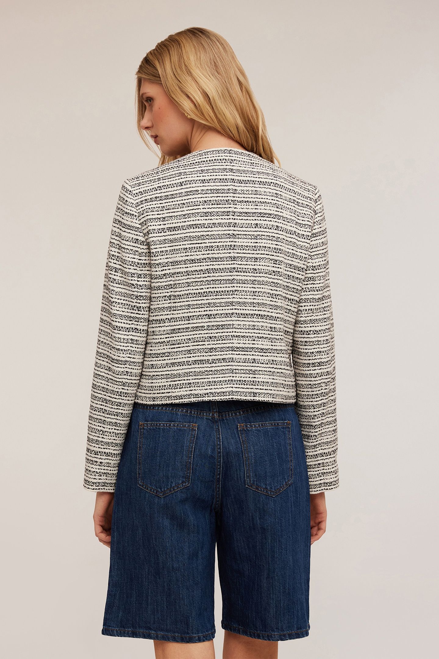 TWEED JACKET WITH POCKETS BLACK 2