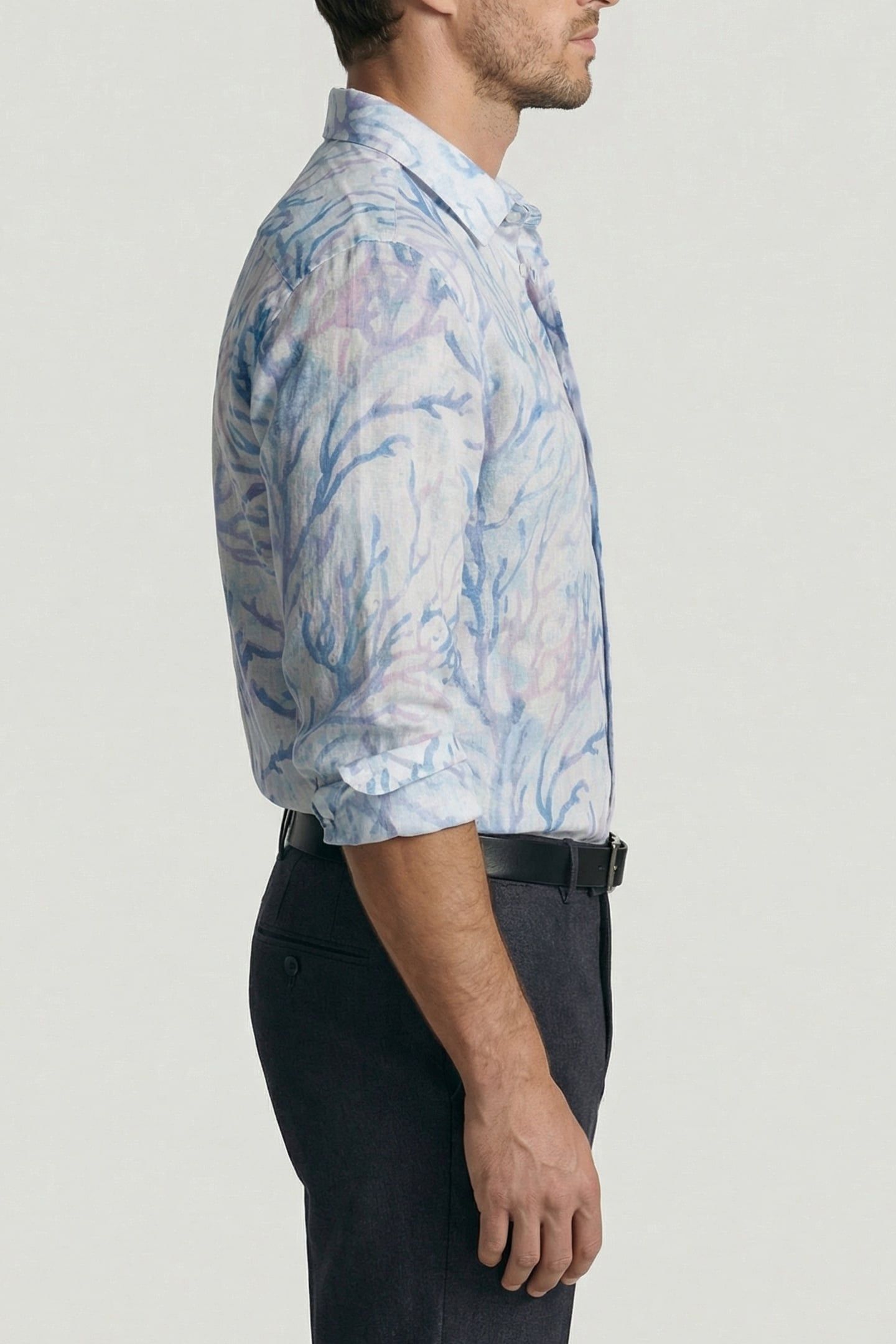 MARCIANO BY GUESS JOE IT COLLAR NOTCHED CUFF BLUE CORAL PRIN 3