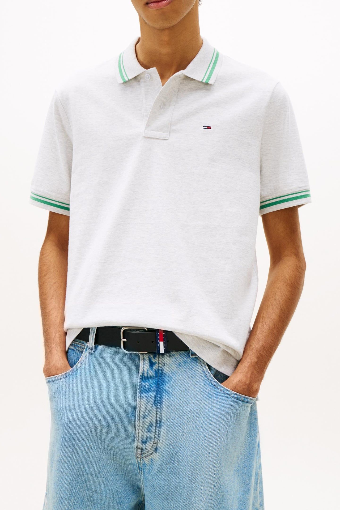 REGULAR TIPPED POLO ICE GREY HEATHER 3