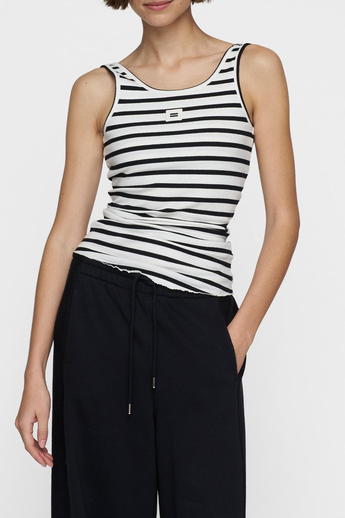 BALLET TOP BACK SCOOP STRIPES ECRU/BLACK 3