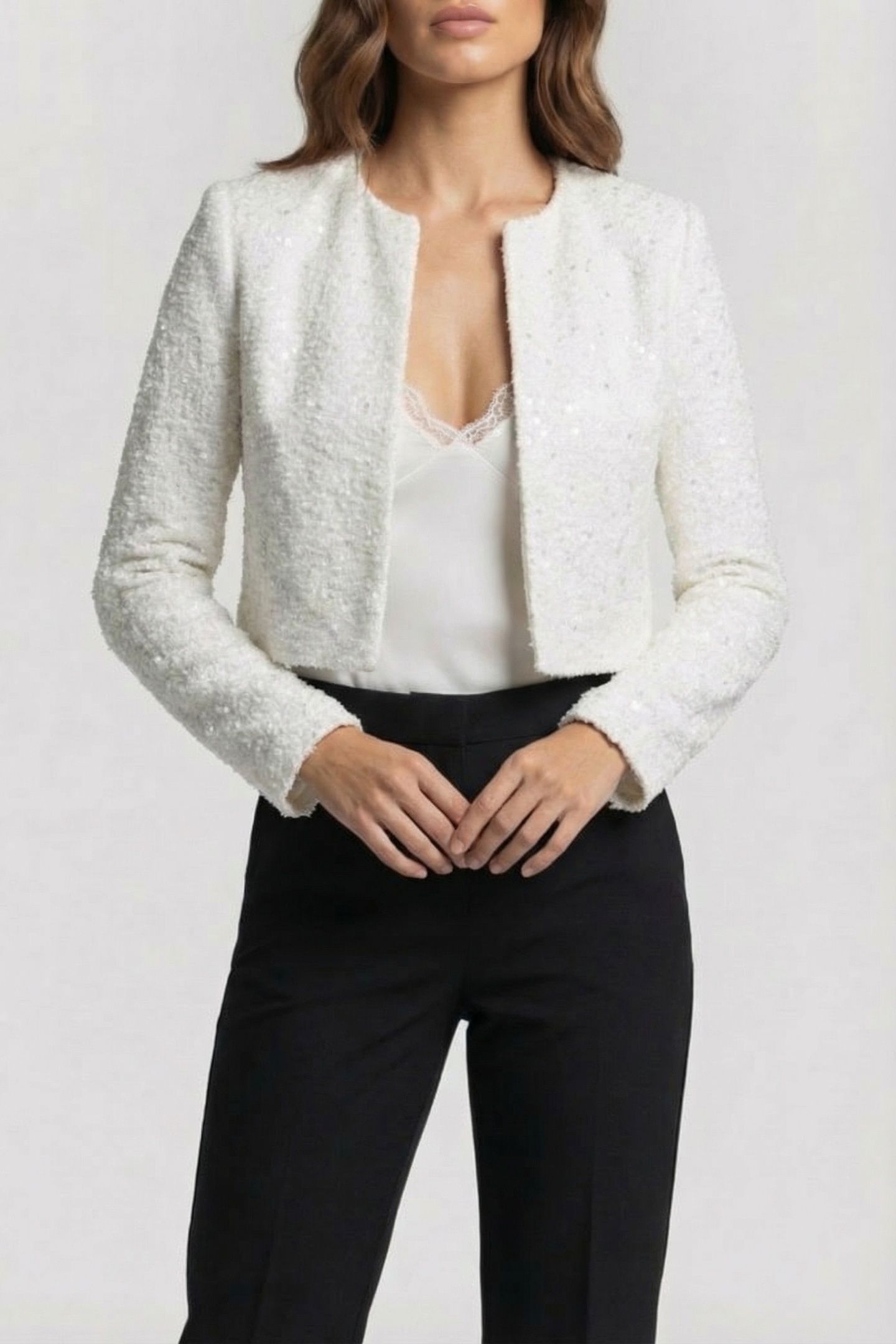 MARCIANO BY GUESS BOUCLE AWAY JACKET MACADAMIA 3
