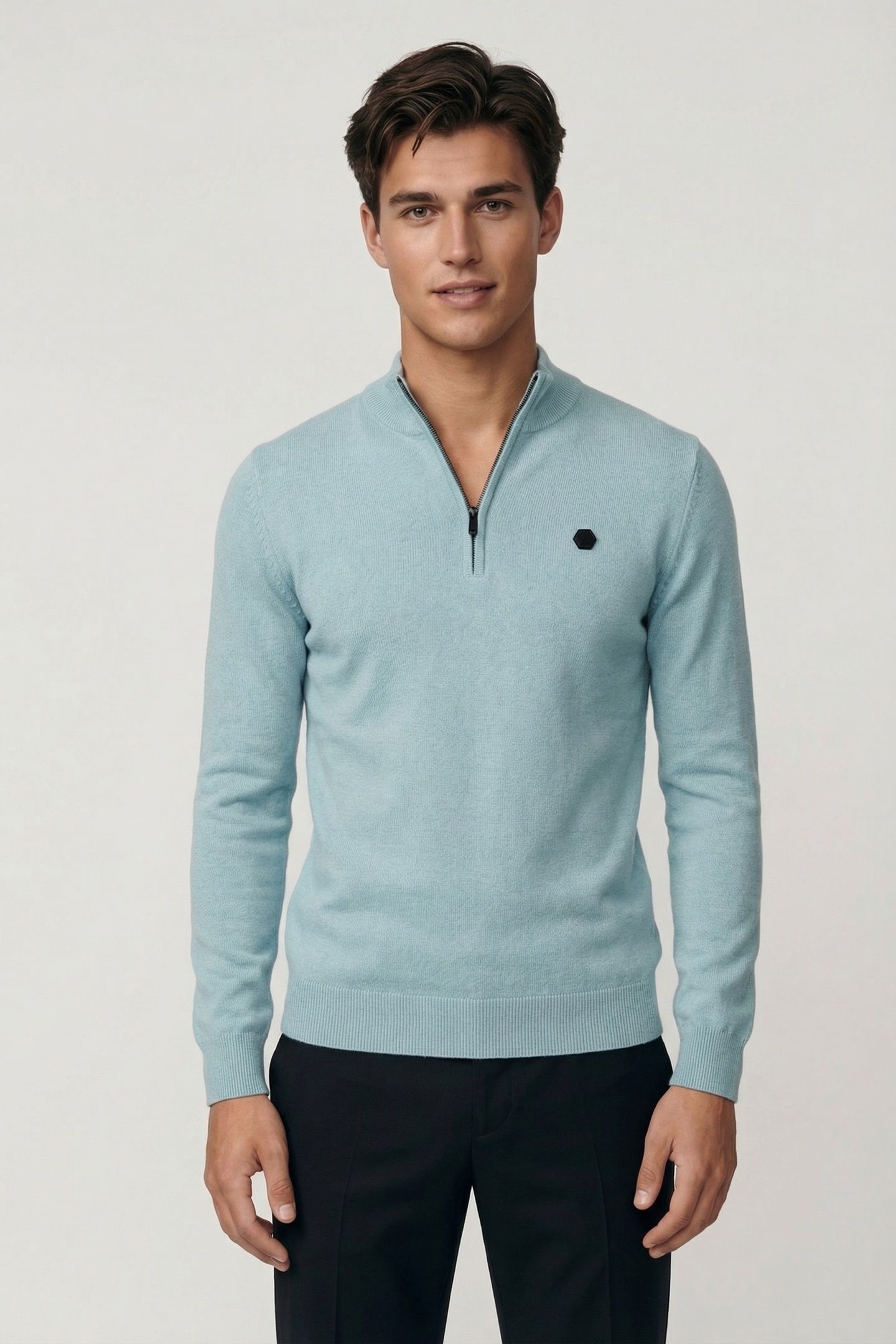 PULLOVER HALF ZIP MELANGE ICE 1