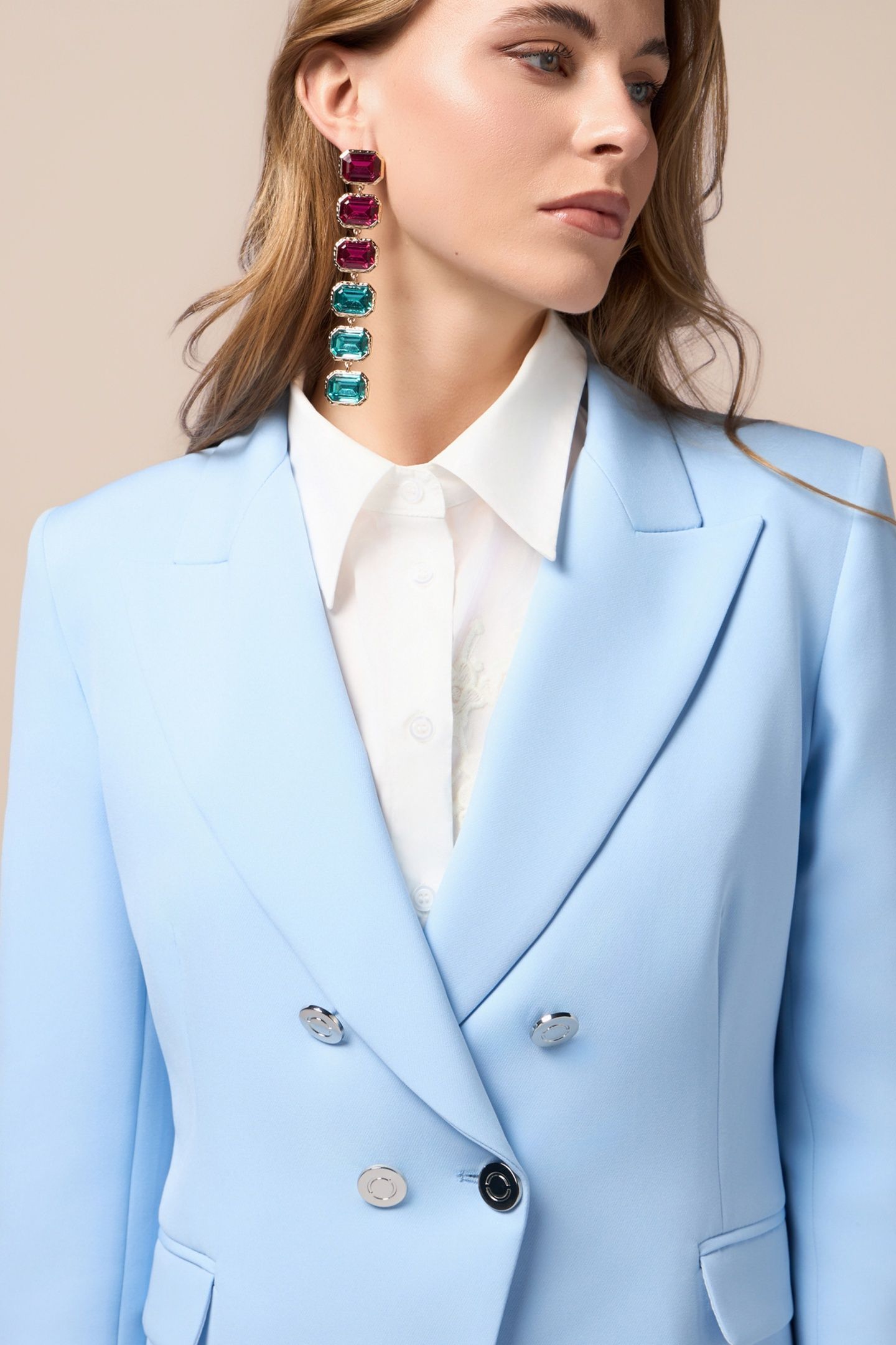 DOUBLE-BREASTED BLAZER LIGHT BLUE 4