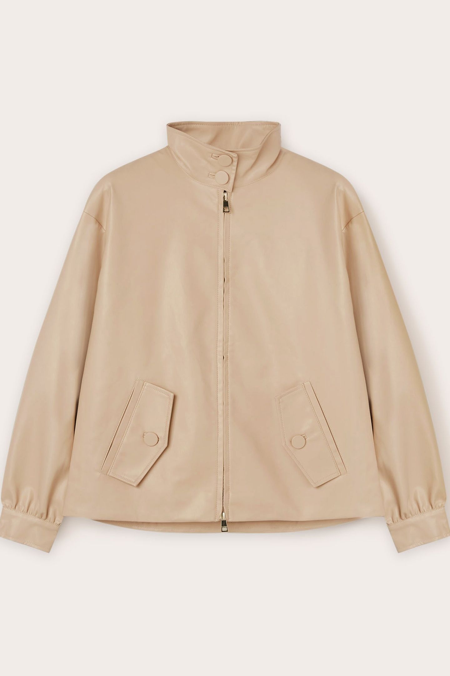 NAPPA-EFFECT COATED FABRIC BOMBER JACKET WHITE 5
