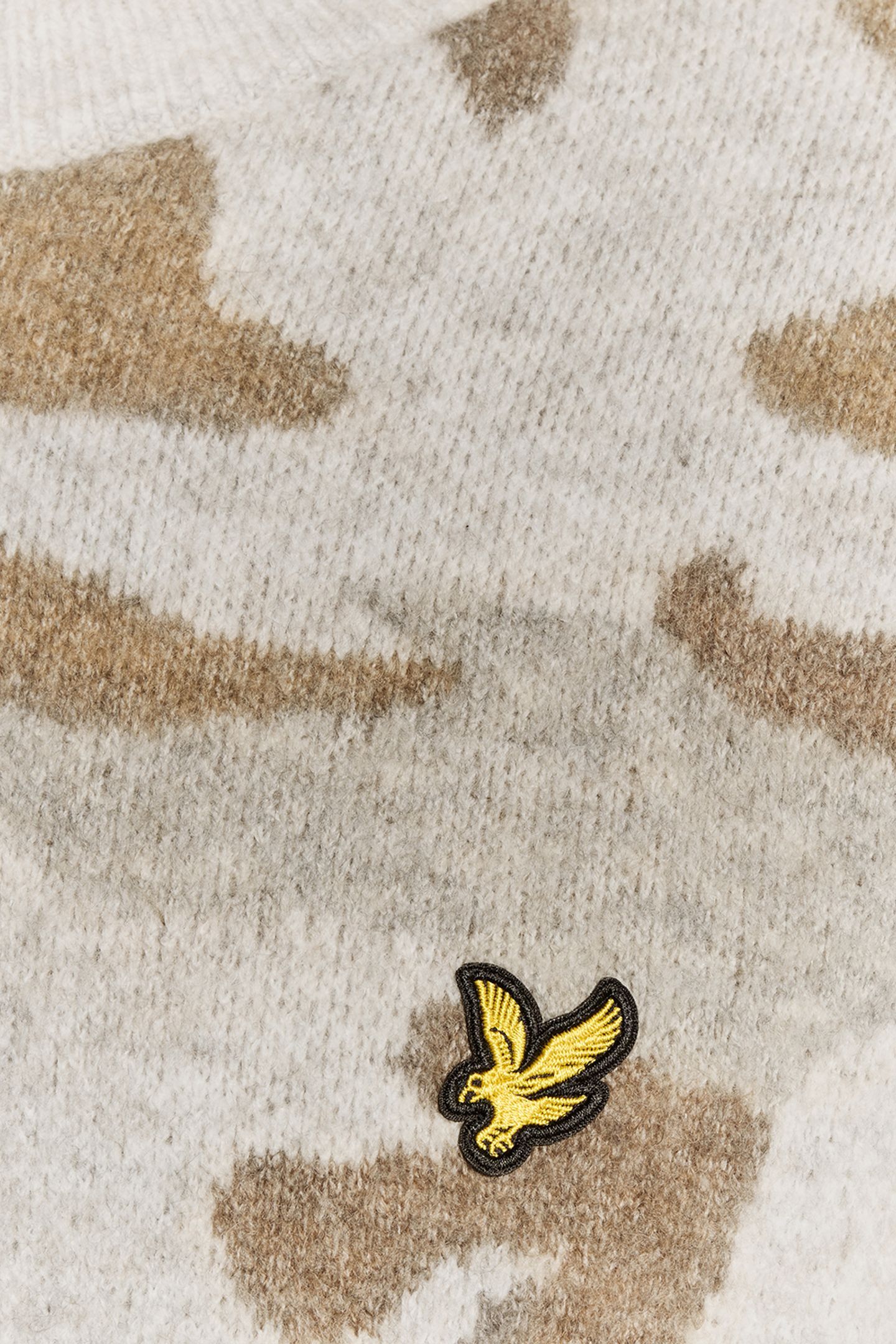 BRUSHED CAMOUFLAGE CREW NECK JUMPER GREY TAUPE 6