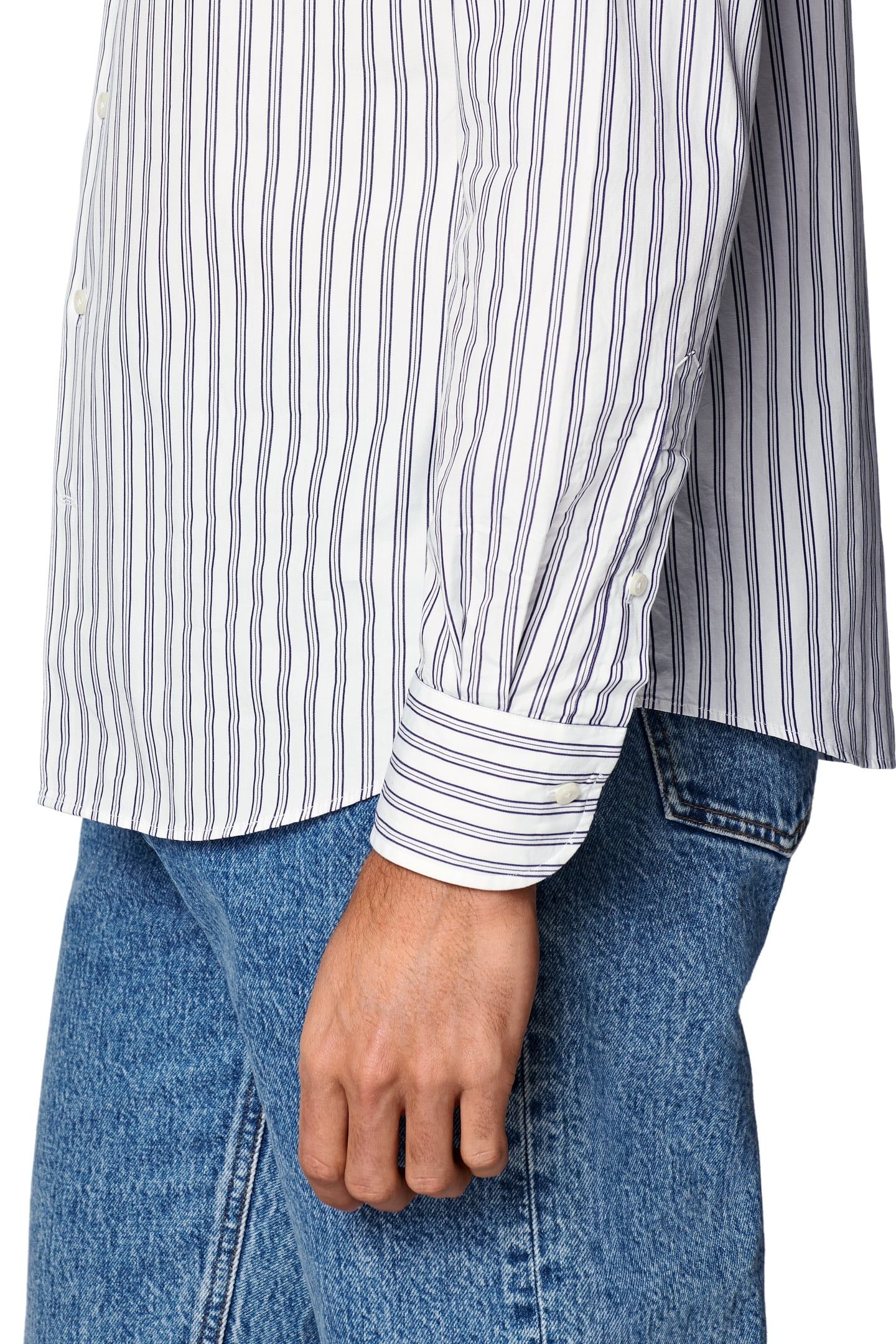 DARK BLUE STRIPE WASHED POPLIN NAVY 9