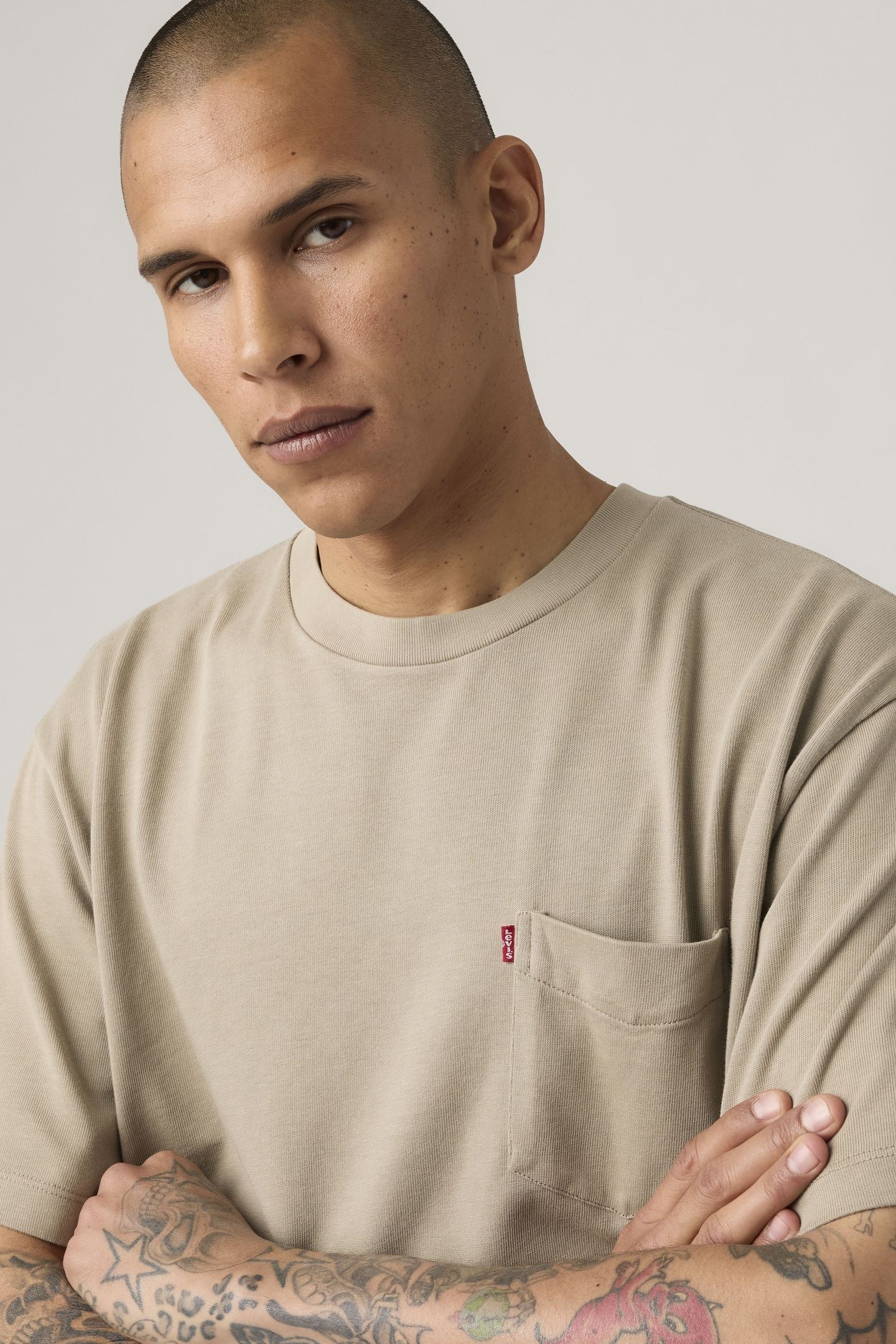 HEAVYWEIGHT POCKET TEE BEIGE 3