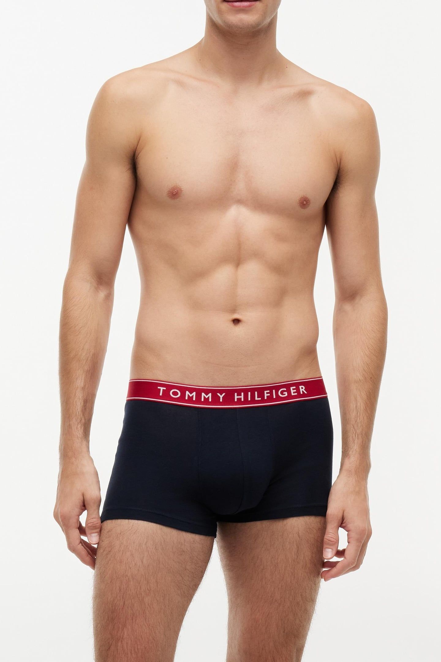 3-PACK WAISTBAND TRUNKS WHITE/MEDIUM RED/NAVY BLUE 2