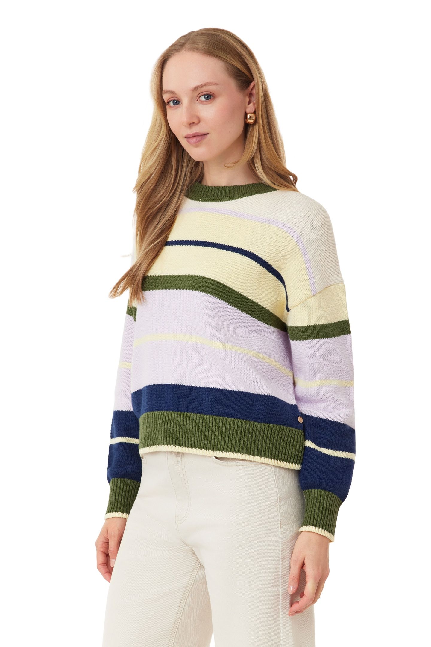 CREW NECK PULLOVER GARDEN GREEN MIX 4