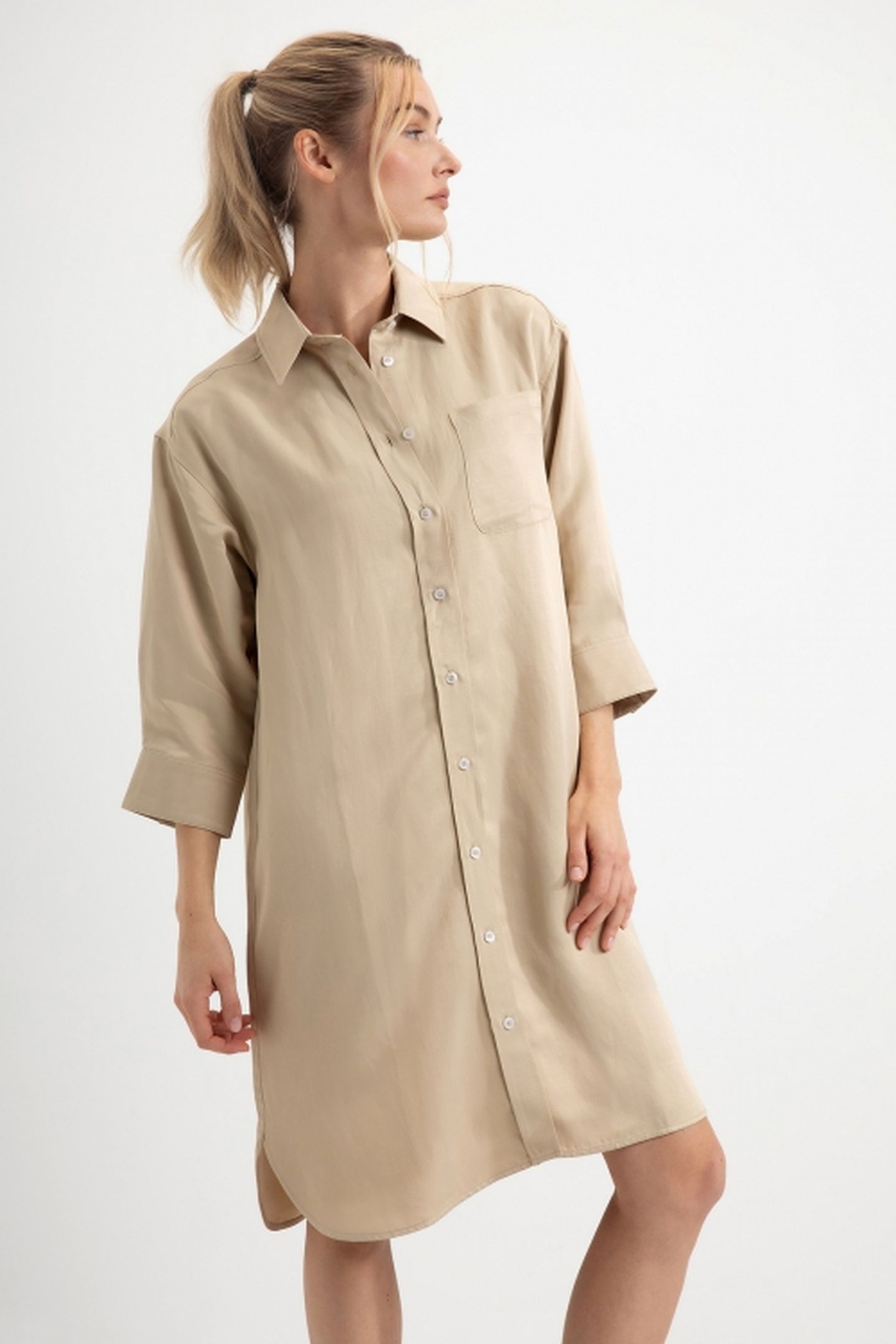DAANTJE DRESS LIGHT KHAKI 1