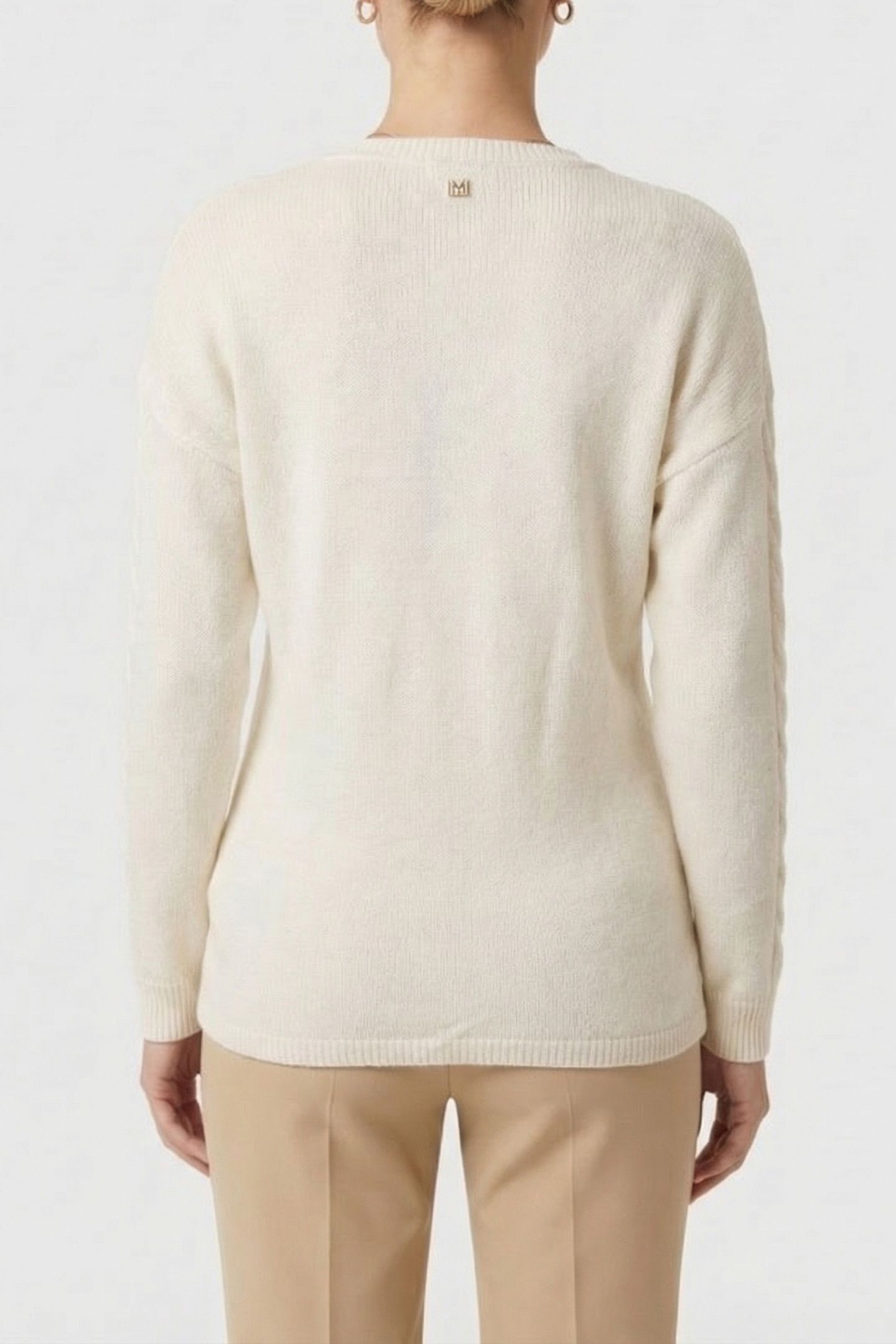 MARCIANO BY GUESS LAVANDA LS CROSSED CABLES TOP PALE PEARL 2