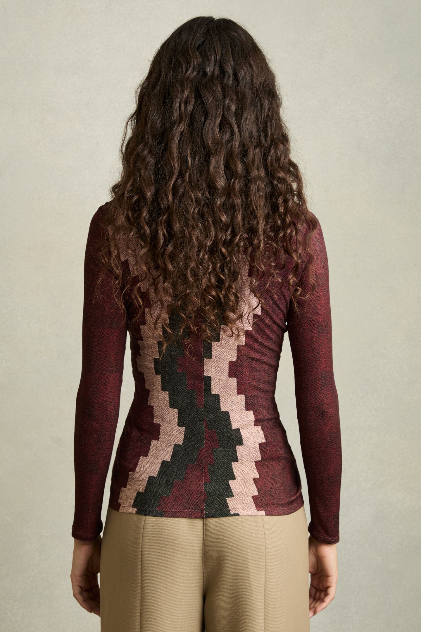 PRINTED TOP BURGUNDY 3