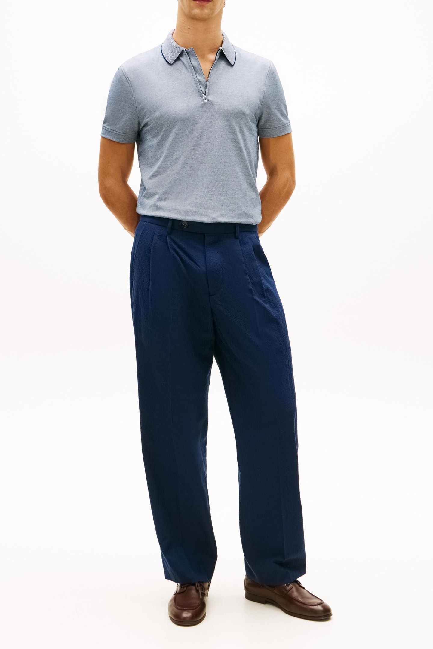 PERFORMANCE SMART CASUAL POLO SHIRT NAVY IRIS/WHITE 1
