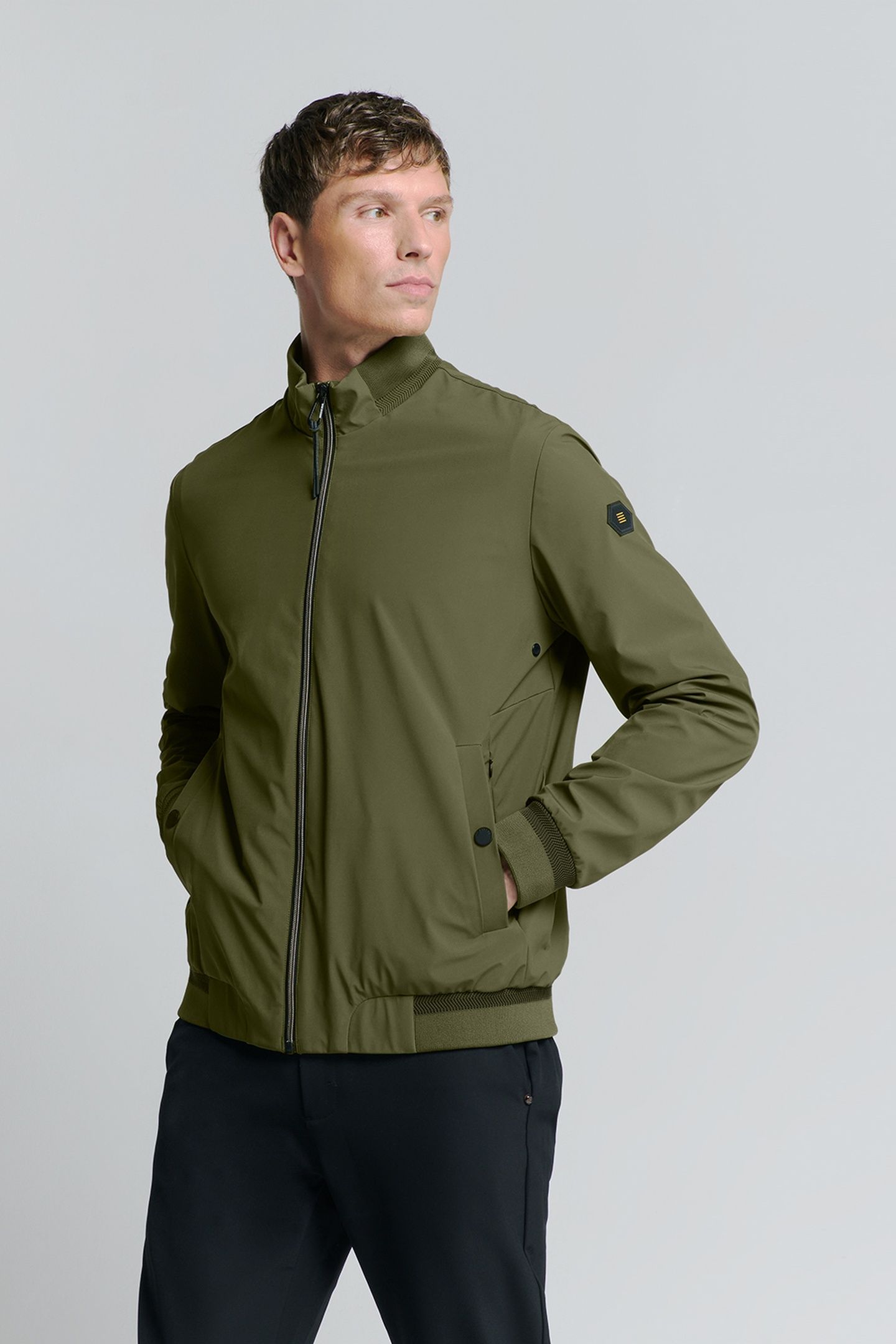 JACKET SHORT FIT CLEAN SOFT DARK MOSS 1