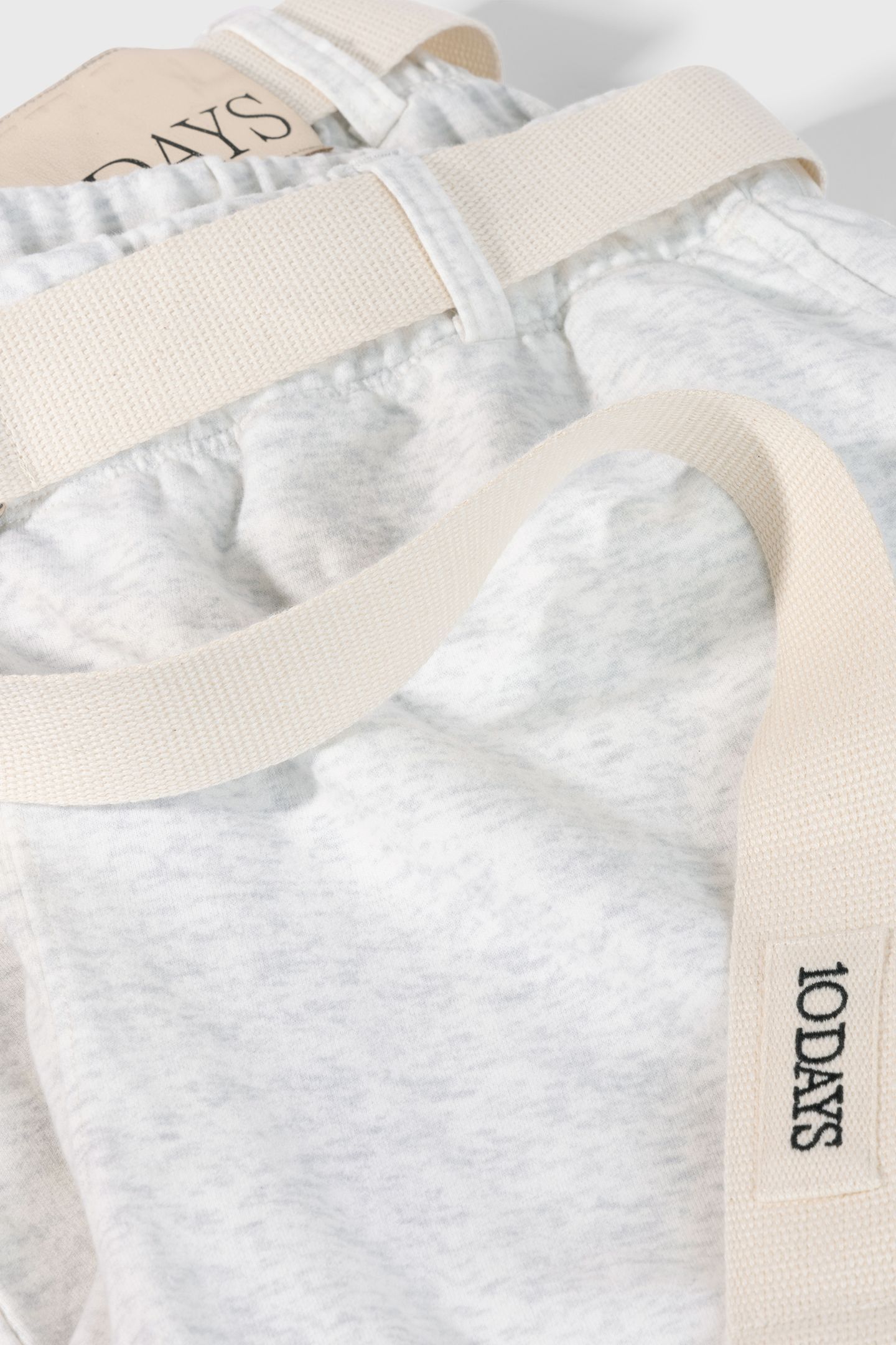 BELTED BAR JOGGER FLEECE WHITE MELEE 3