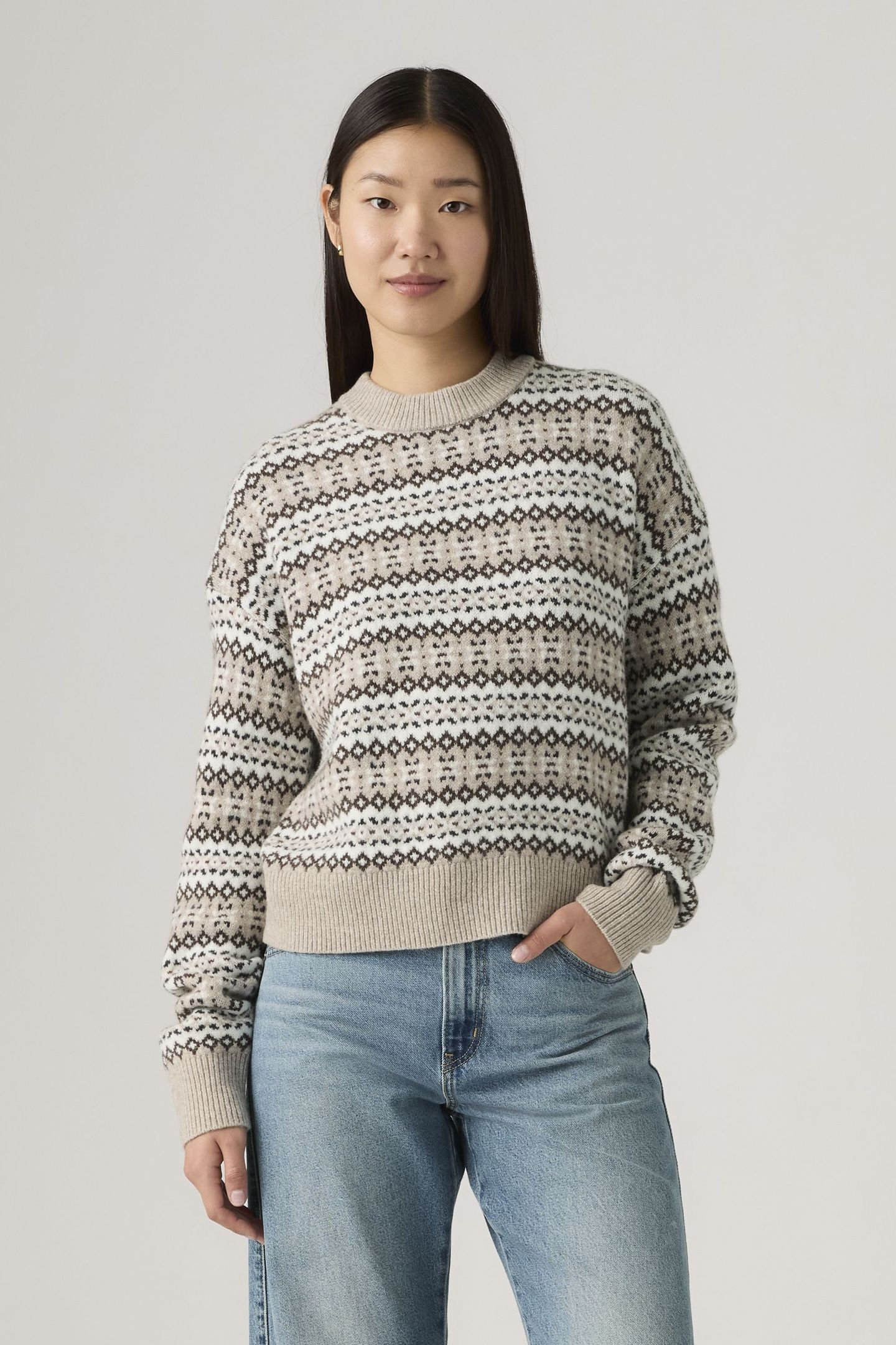 INES FAIRLISLE SWEATER NEUTRAL 1