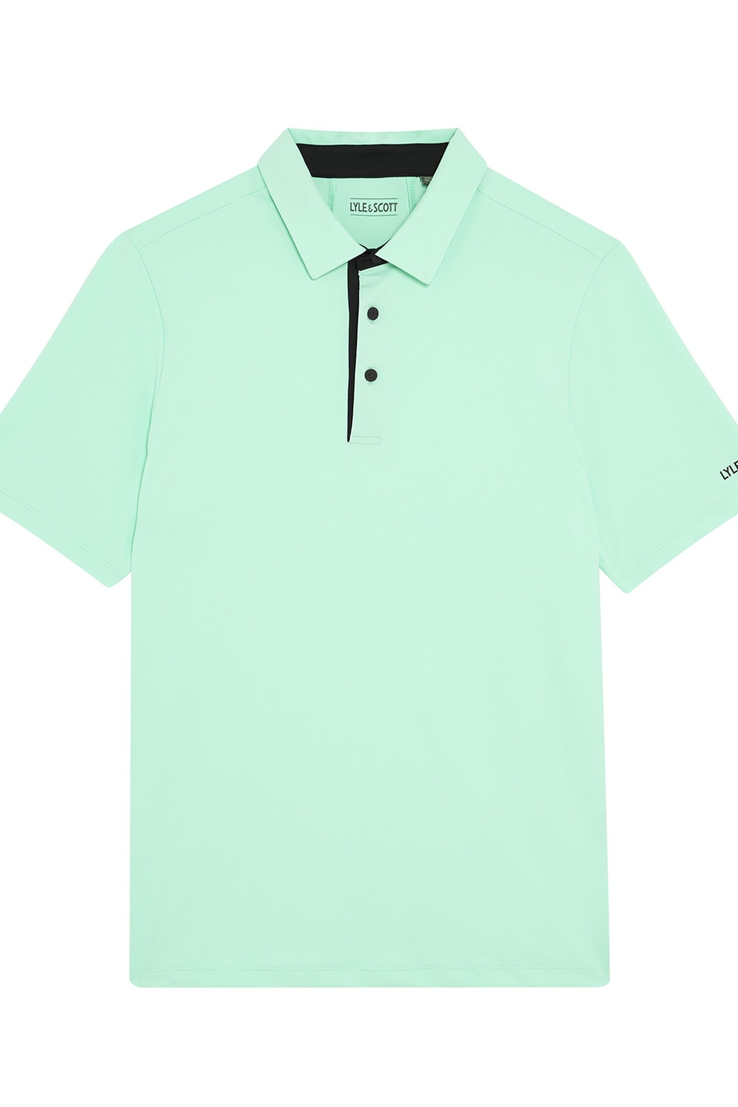 GOLF SHANK BUTTON POLO SHIRT TINTED AQUA/DARK NAVY 4