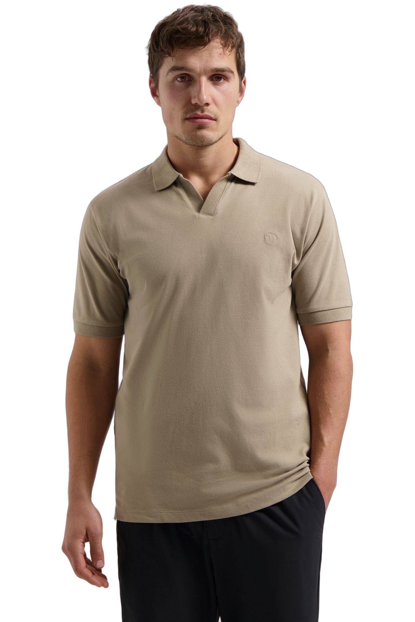 DS-BOWIE V-NECK POLO TIMBER WOLF 1