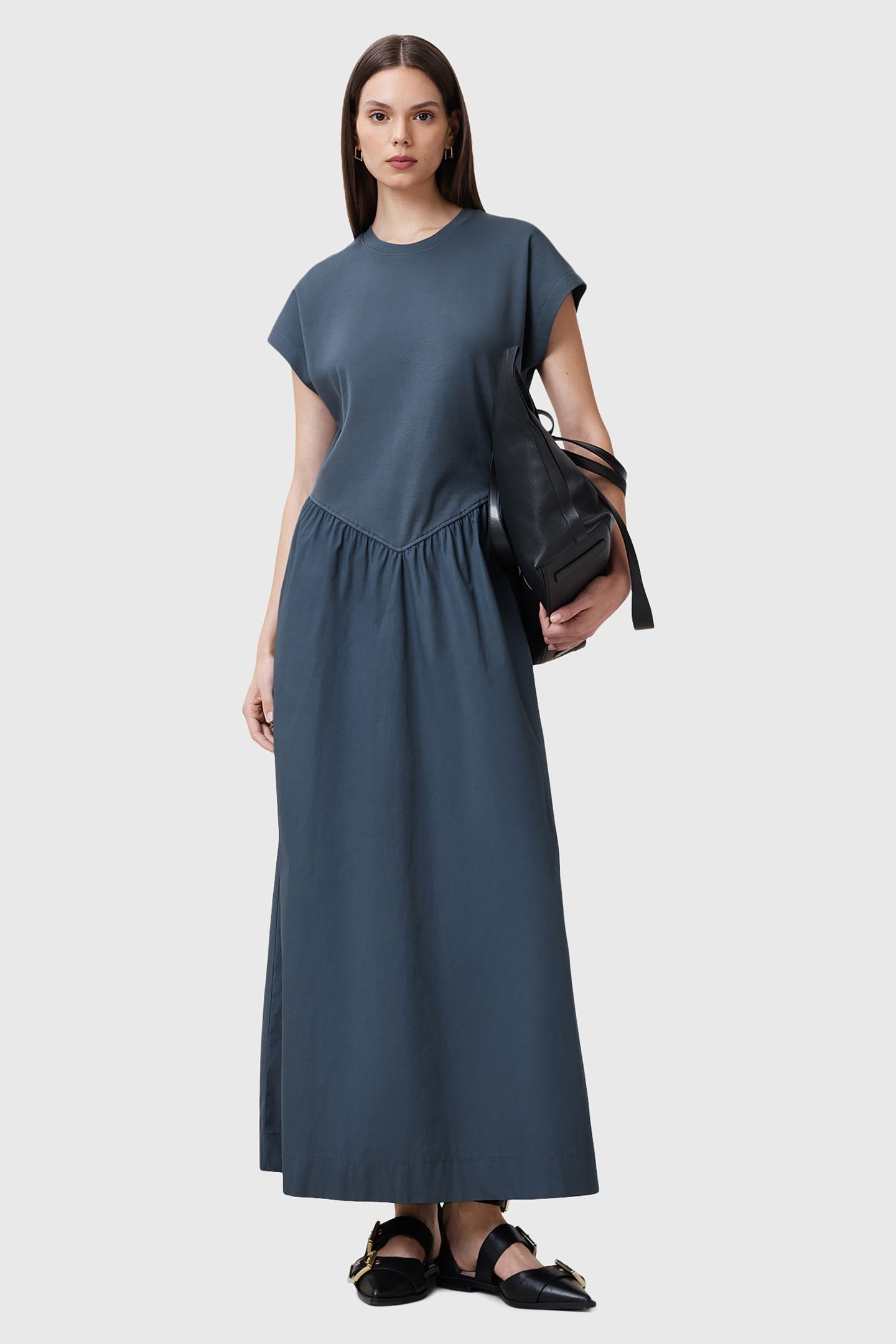FRANKIE DRESS OYSTER BLUE 1