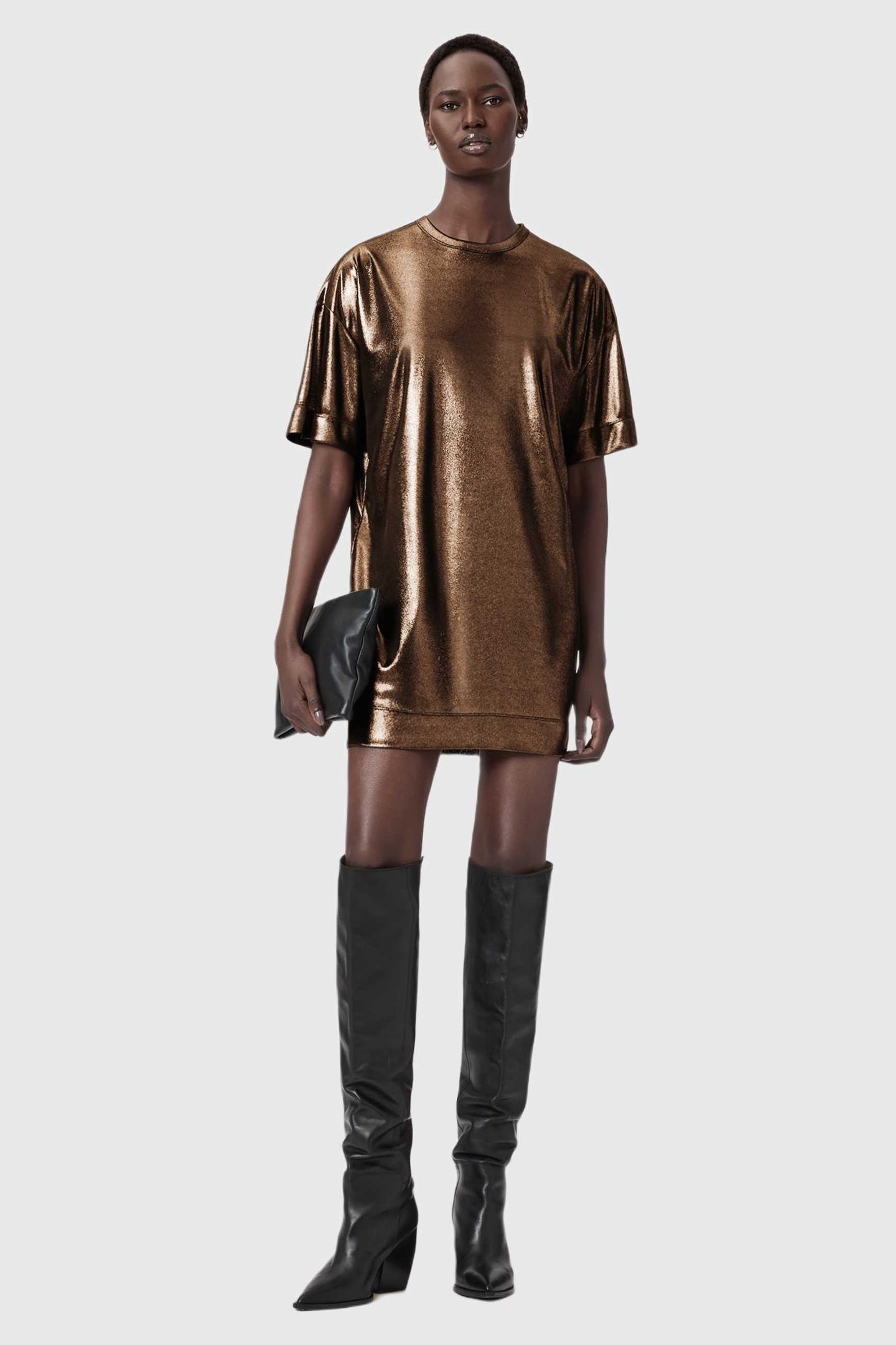 SPARKLE TEE DRESS BRONZE GOLD 6