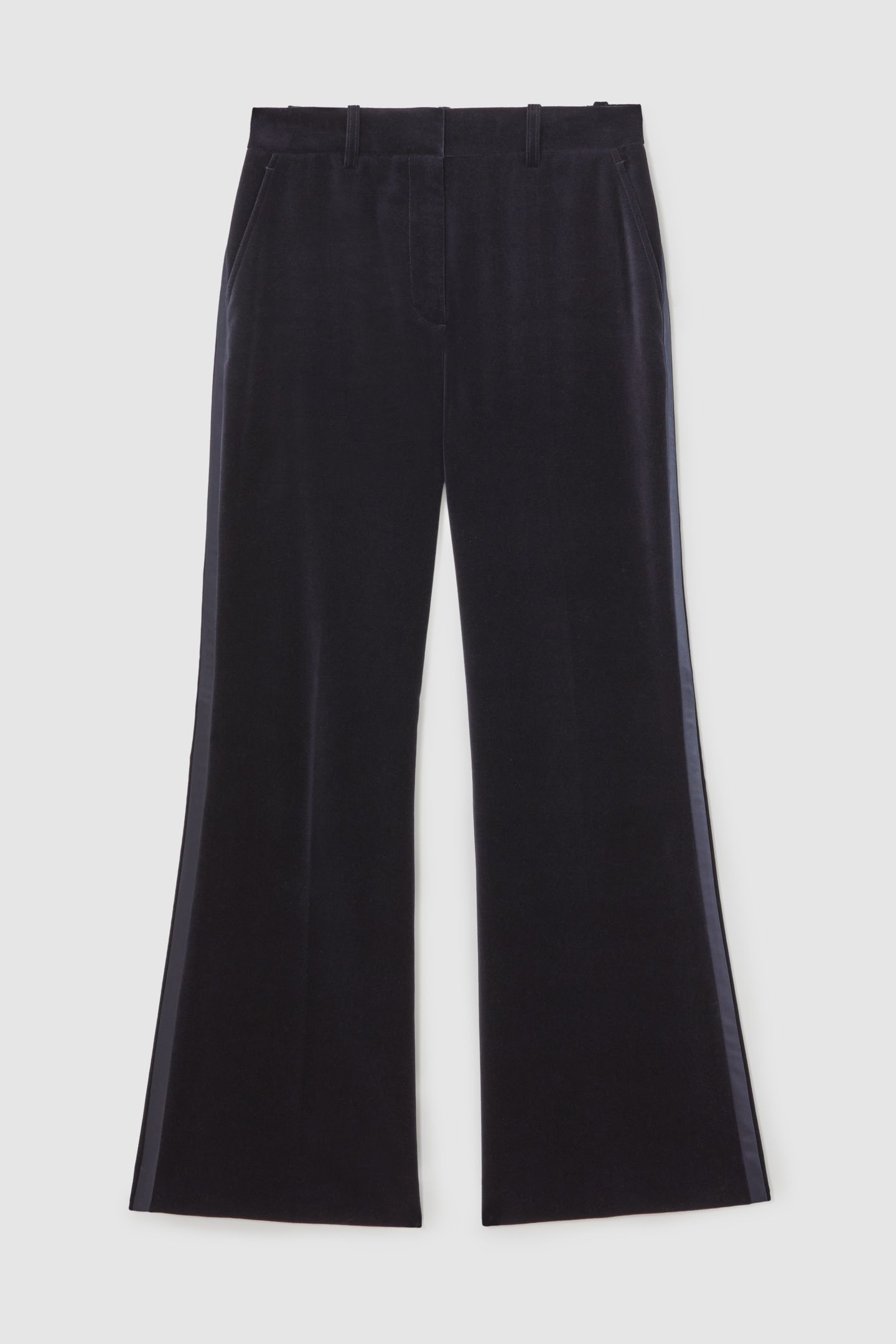 VELVET FLARE TROUSER NAVY 7