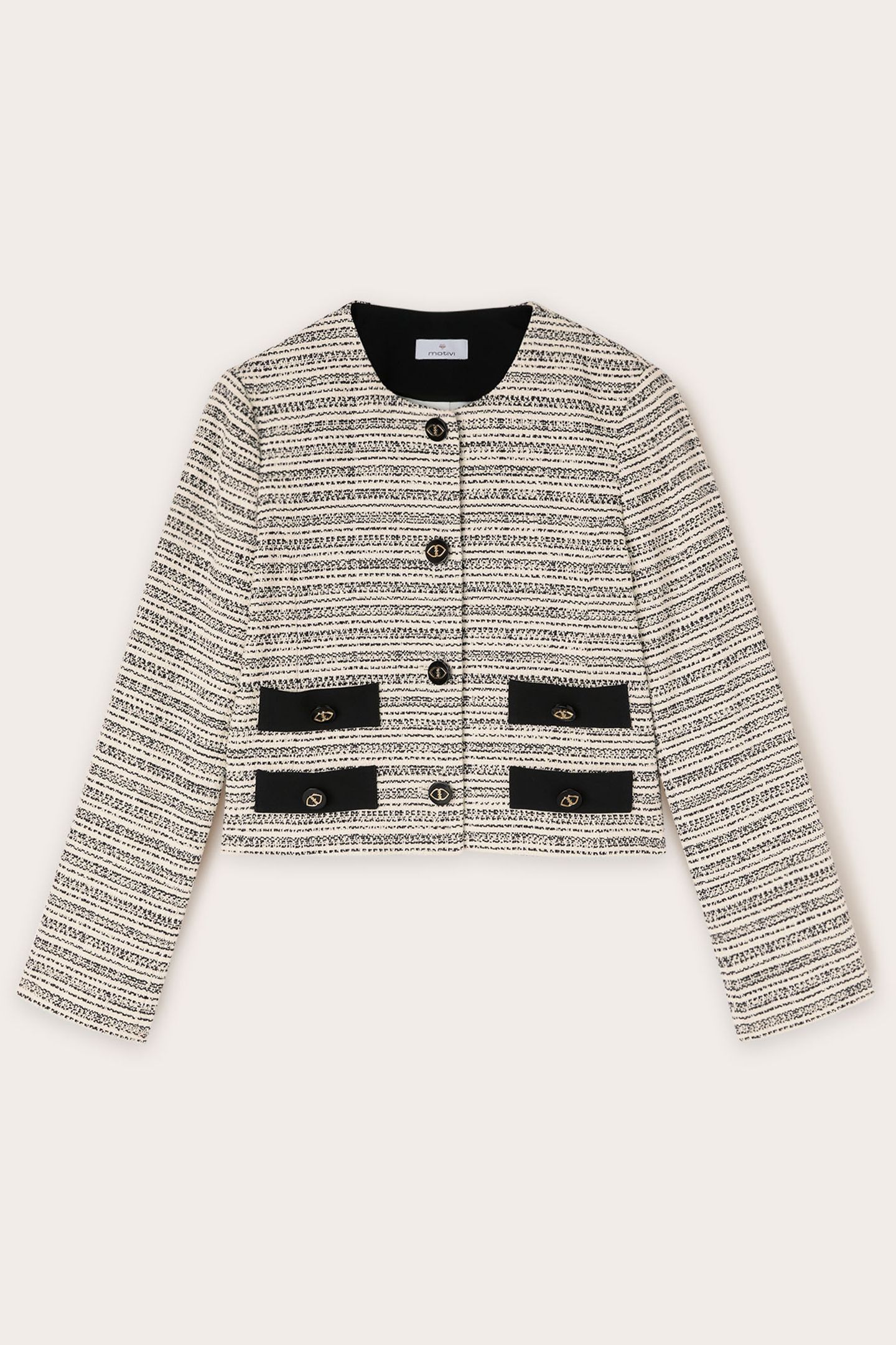 TWEED JACKET WITH POCKETS BLACK 5