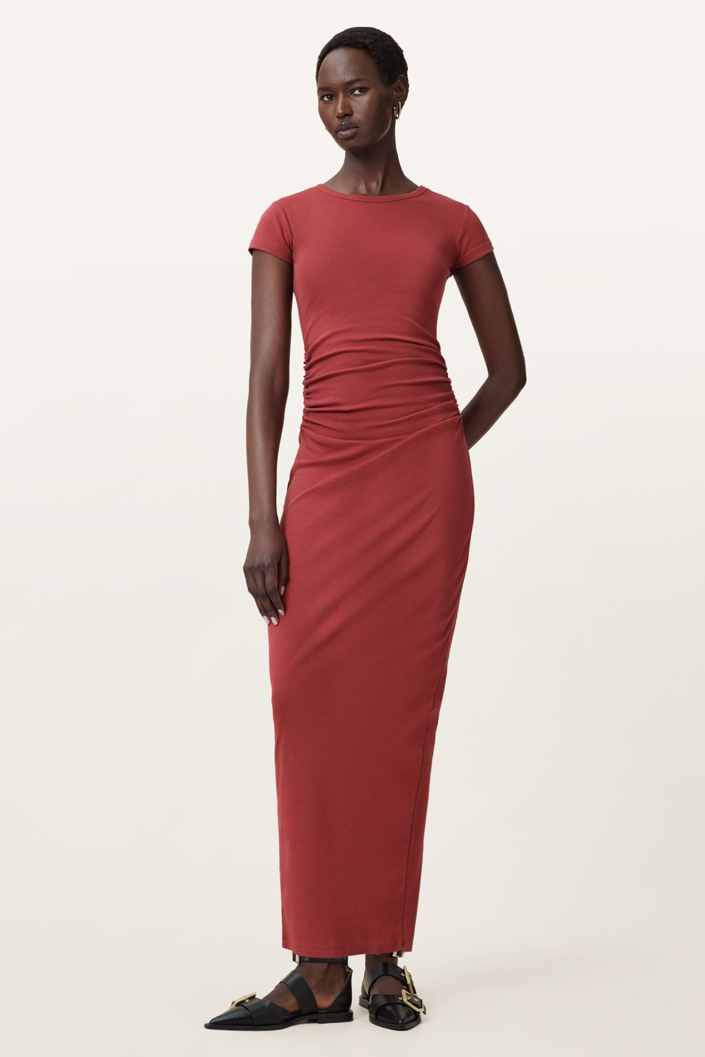 KATARINA SS DRESS BURNT BRICK RED 1