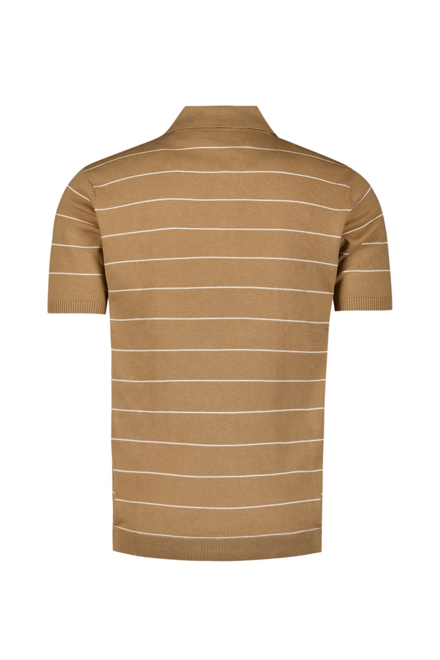 PULLOVER SHORT SLEEVE POLO BUTTON STRIPES KHAKI 5