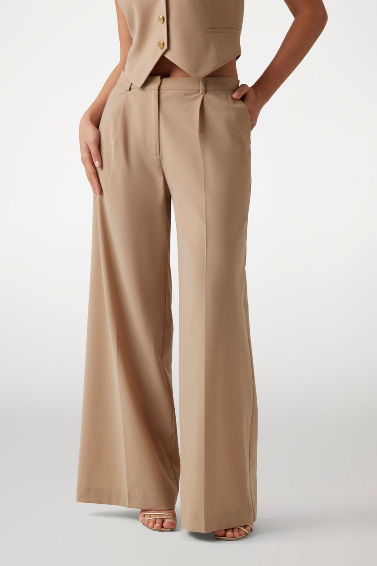 MARCIANO BY GUESS IRINA WIDE LEG PANT NATURAL ALMOND MULTI 2