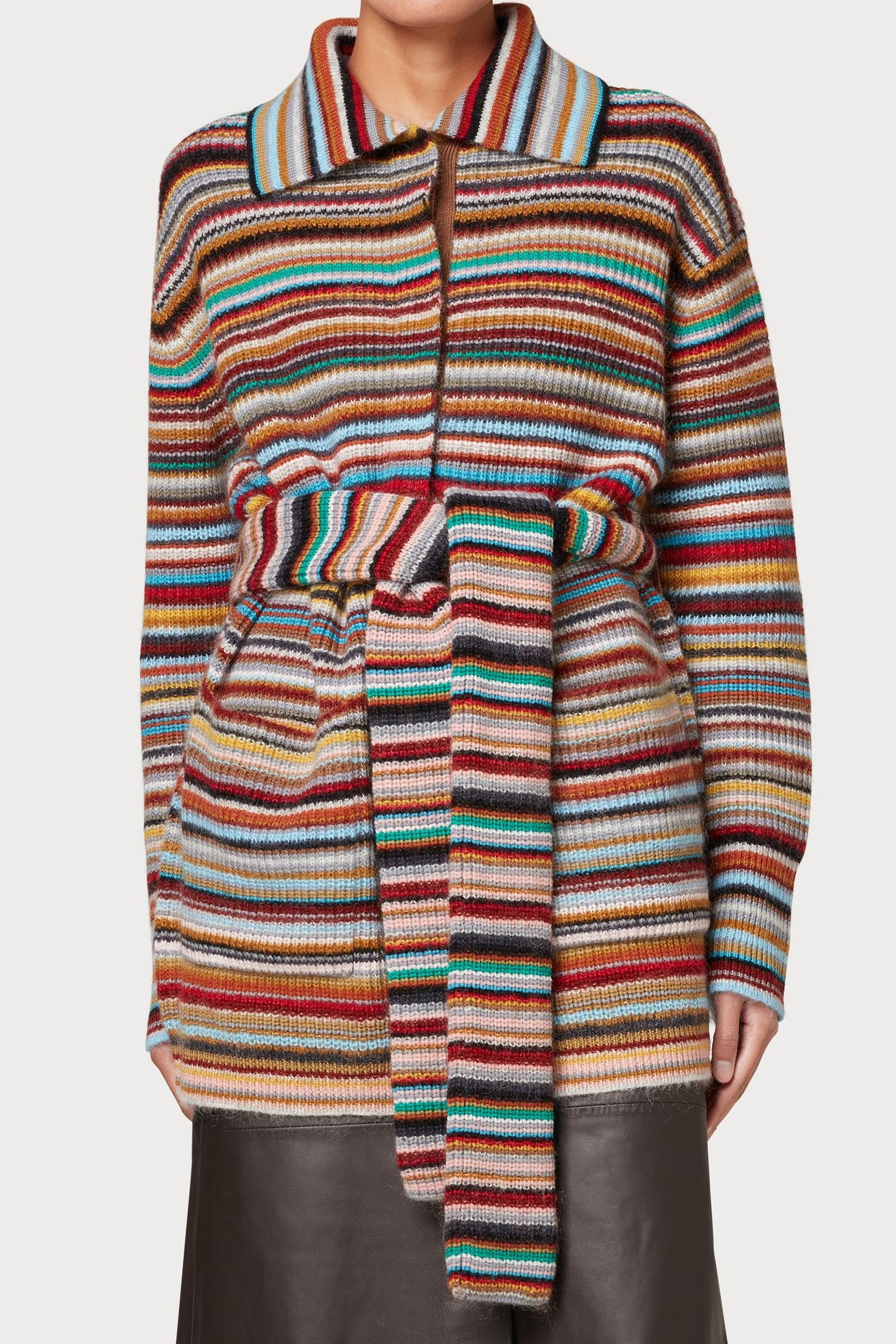 KNITTED MAXI CARDIGAN MULTI COLOURED 1