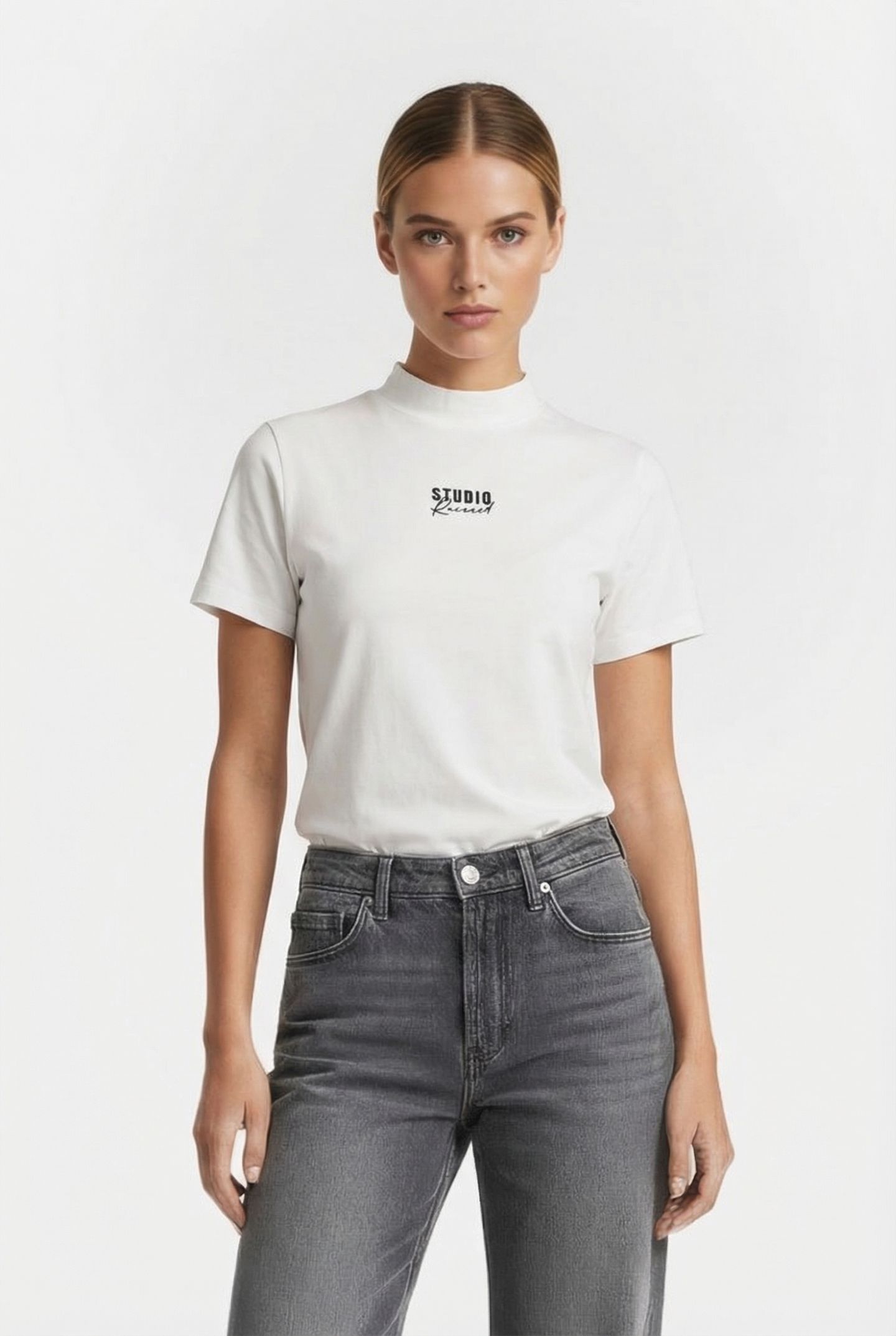 HANNAH T-SHIRT GREY IVORY 1
