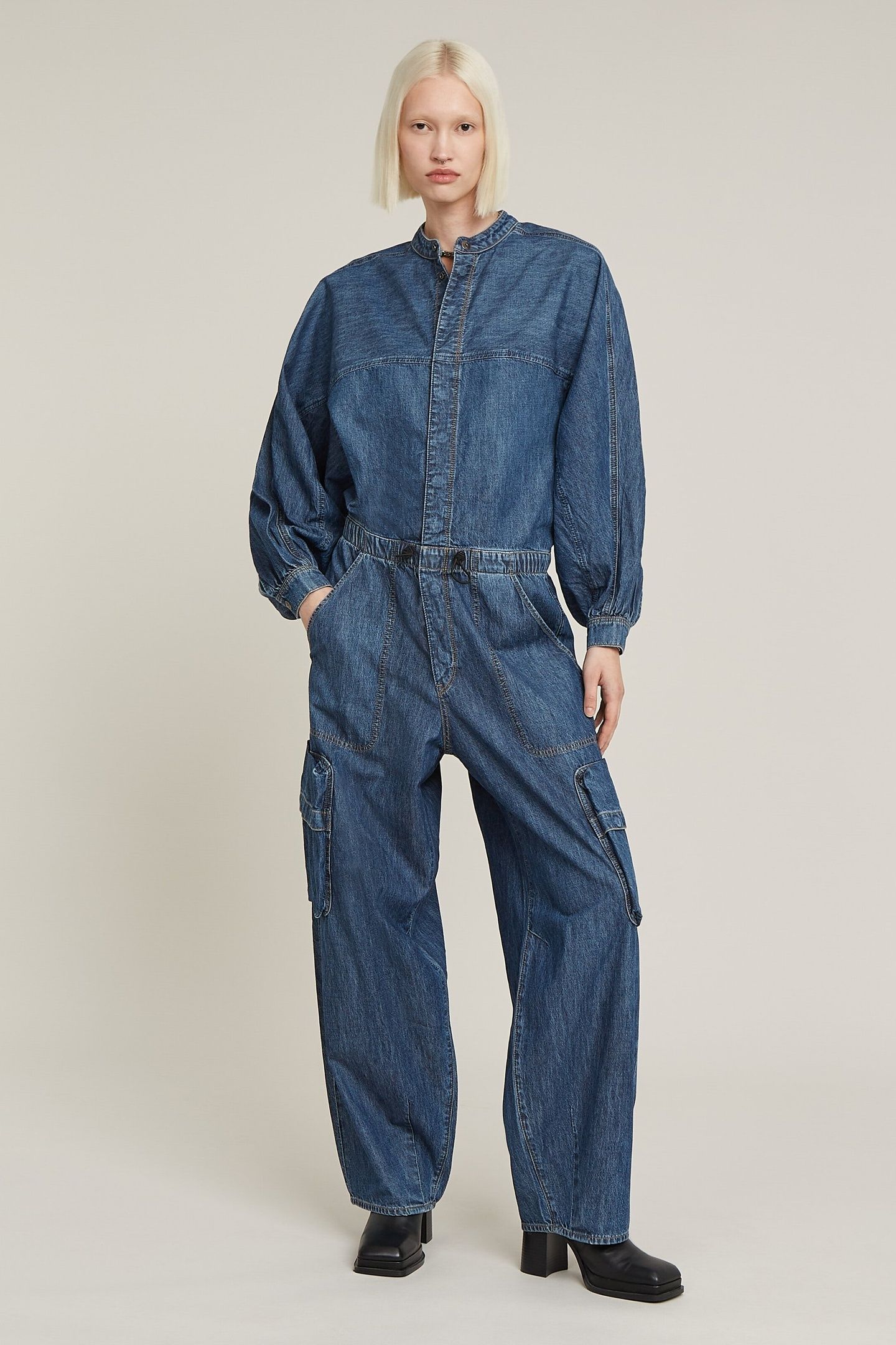 BALLOON JUMPSUIT L/S FADED SEASALT 3