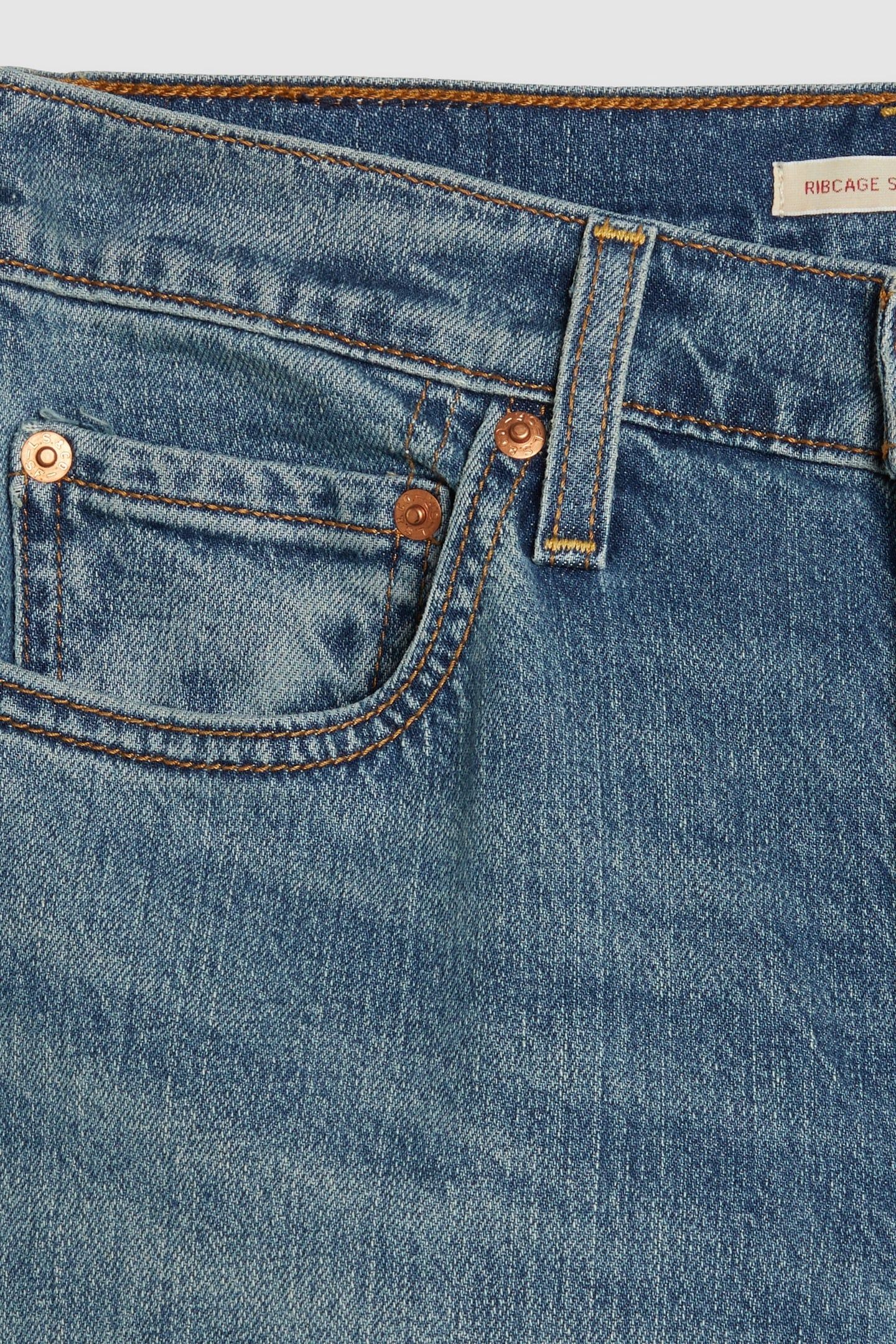 RIBCAGE STRAIGHT ANKLE COTTON LINEN JEANS BLUE 5