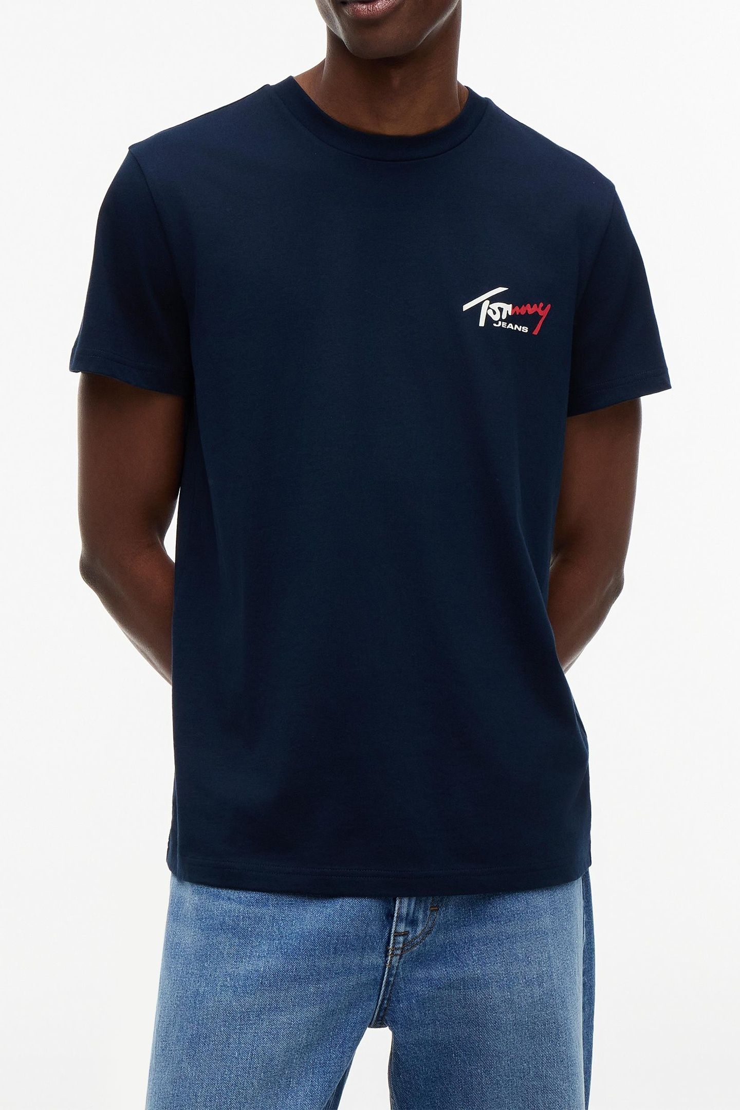 SLIM SIGN CHEST T-SHIRT DARK NIGHT NAVY 2