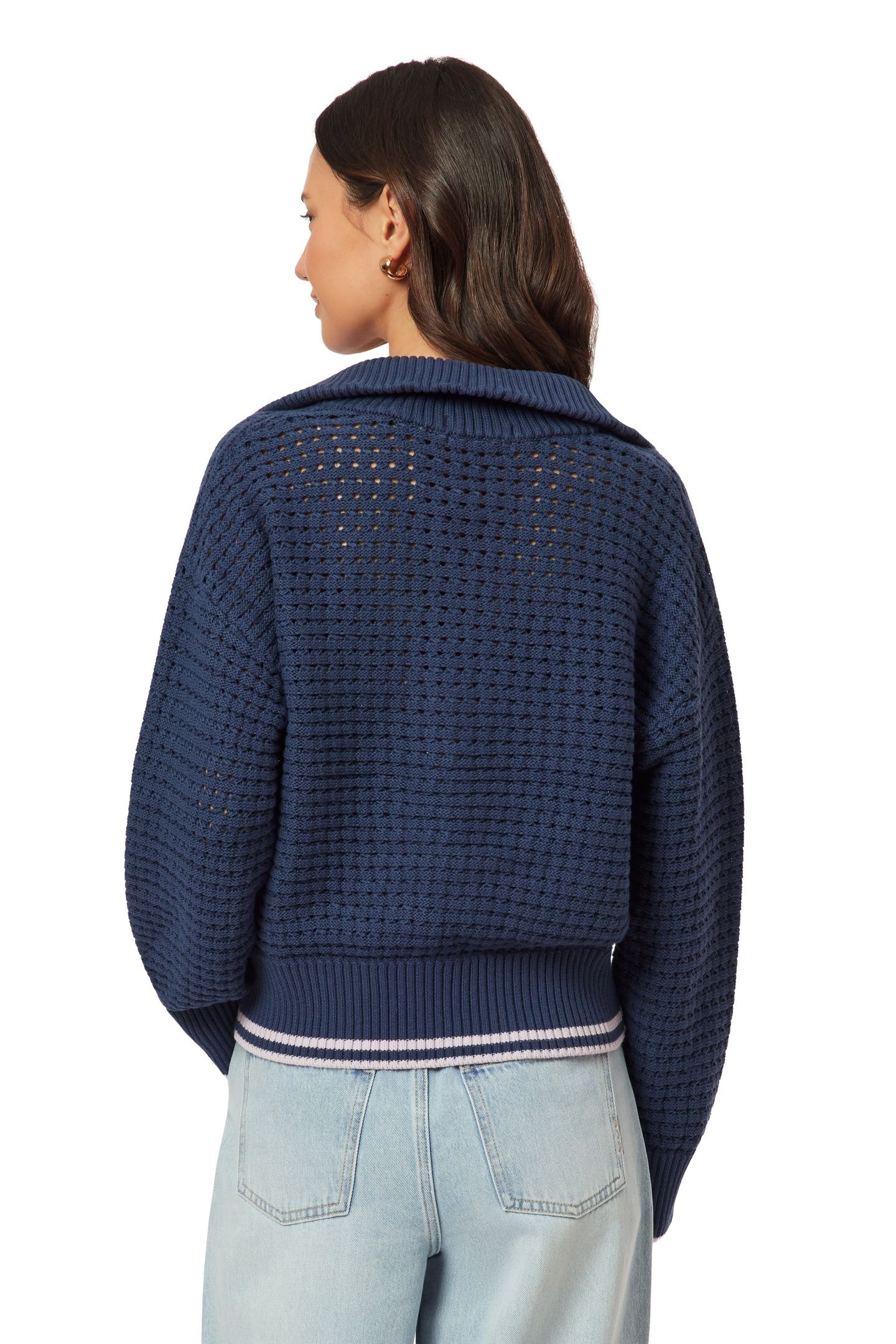 ZIP POINTELLE PULLOVER BIG DIPPER 5