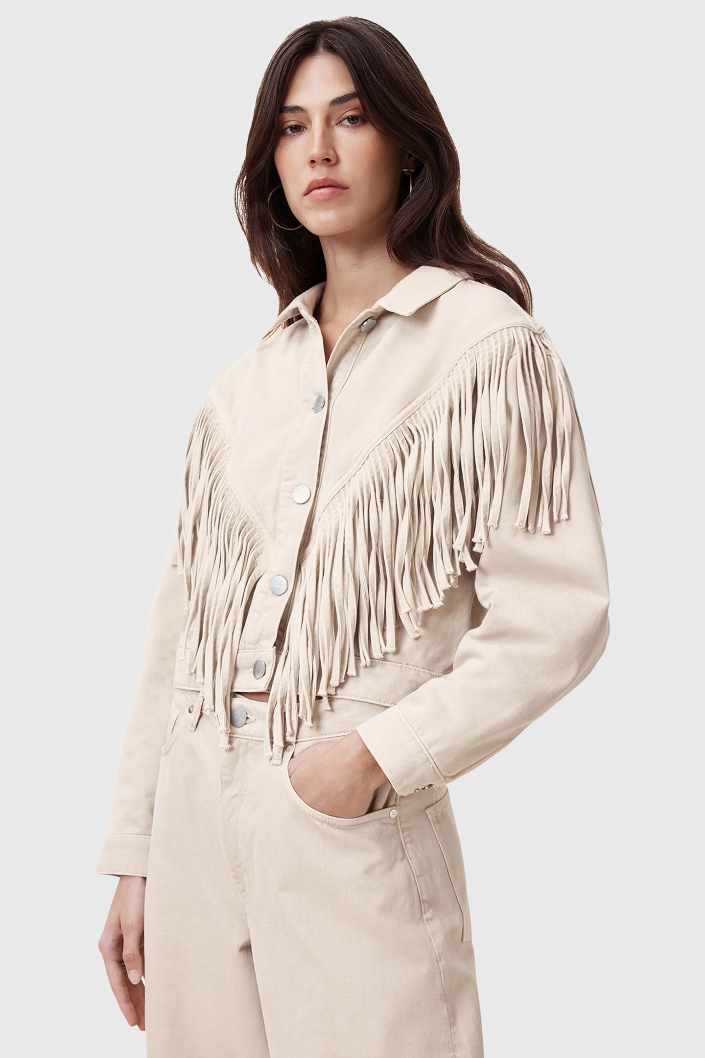 MARLENE FRNGE JACKET CREAM WHITE 2