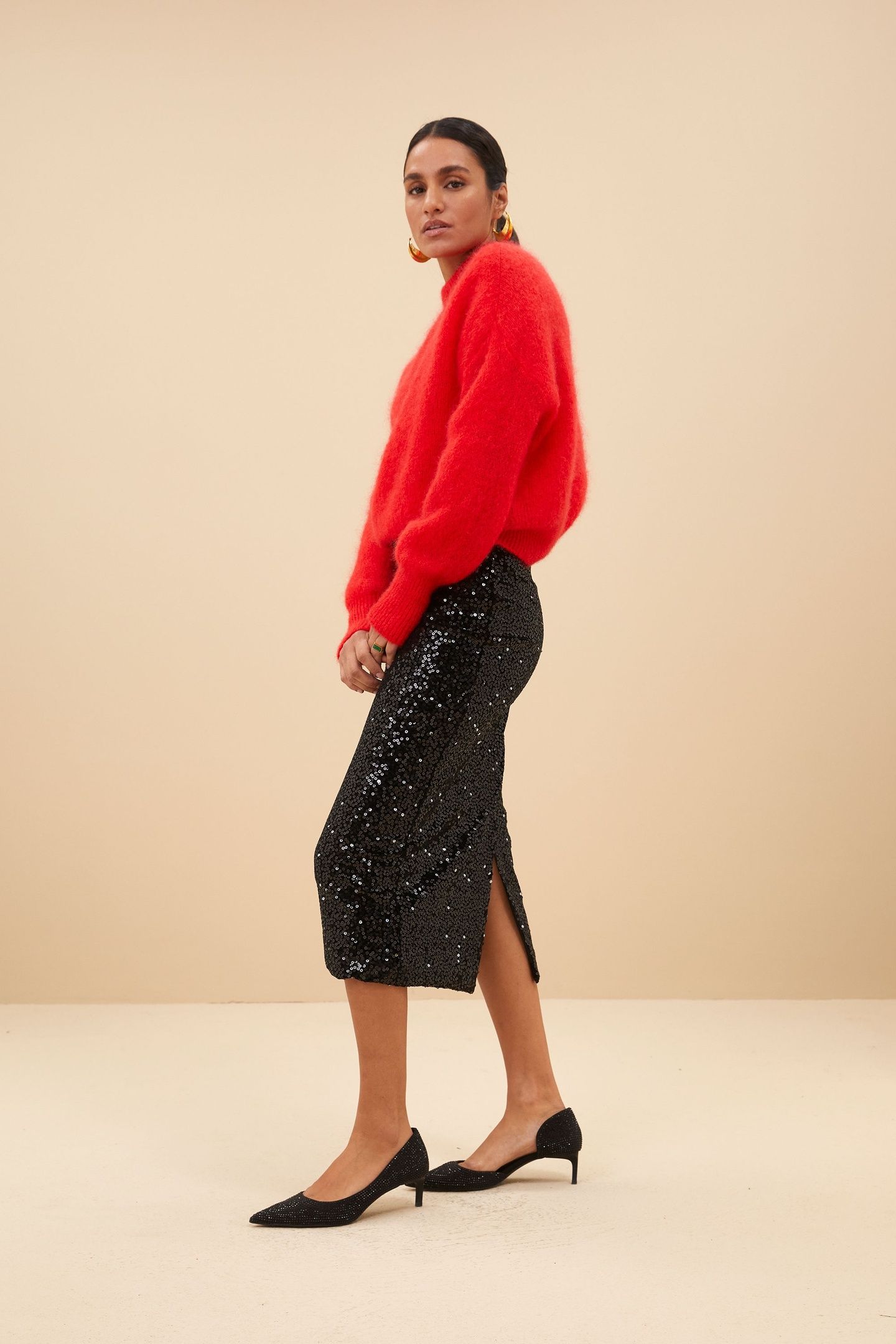 LUCA SEQUIN SKIRT BLACK 3