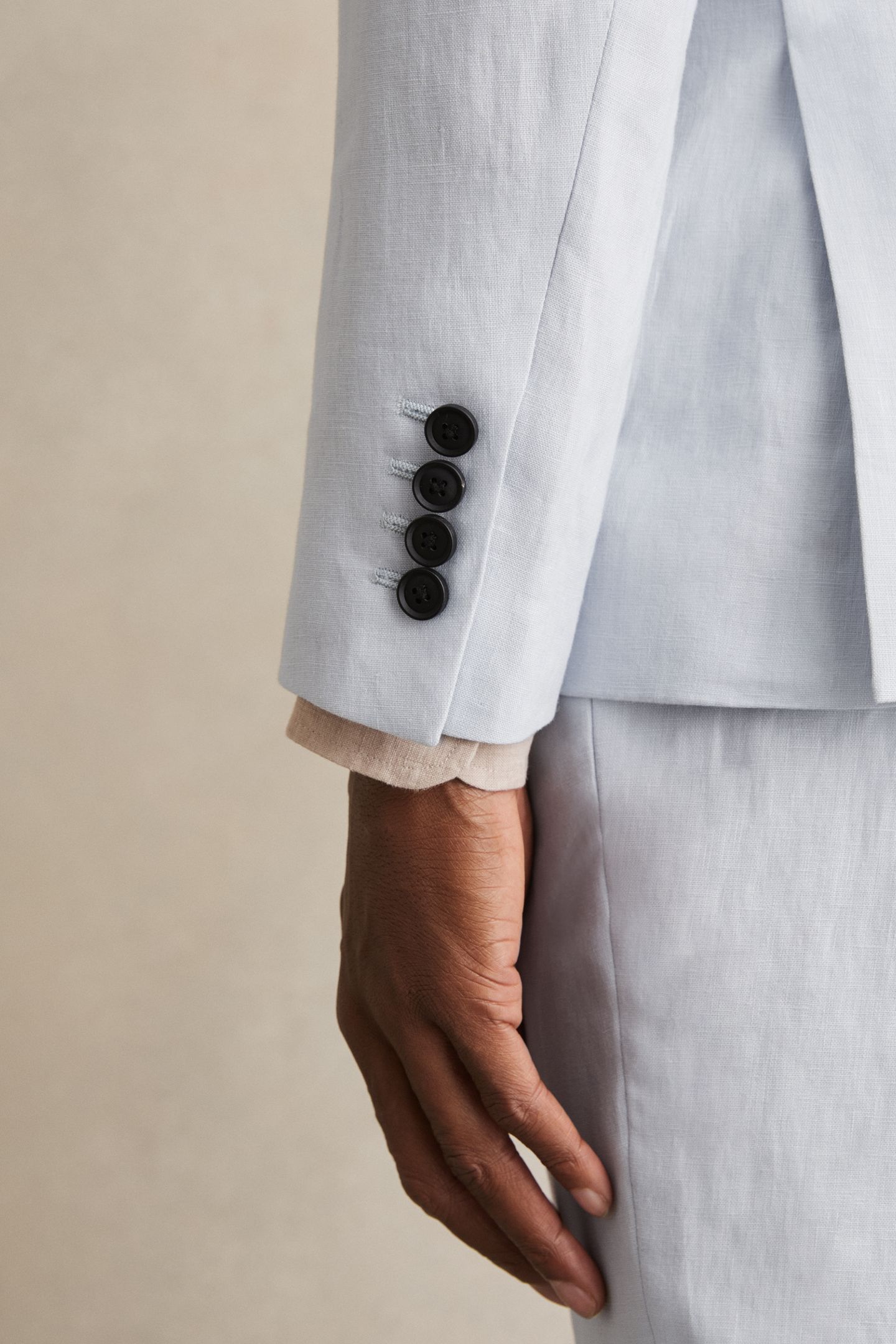 SB 2B NOTCH LINEN BLAZER SOFT BLUE 6