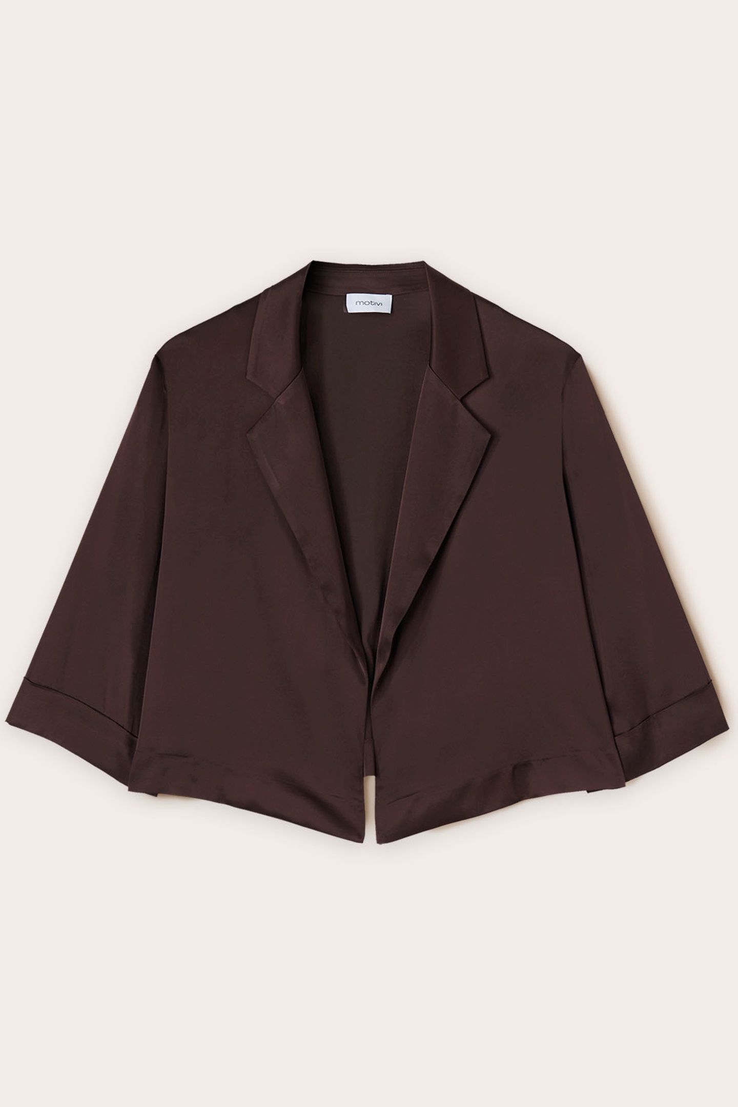 STRETCH SATIN DECONSTRUCTED JACKET BROWN 5