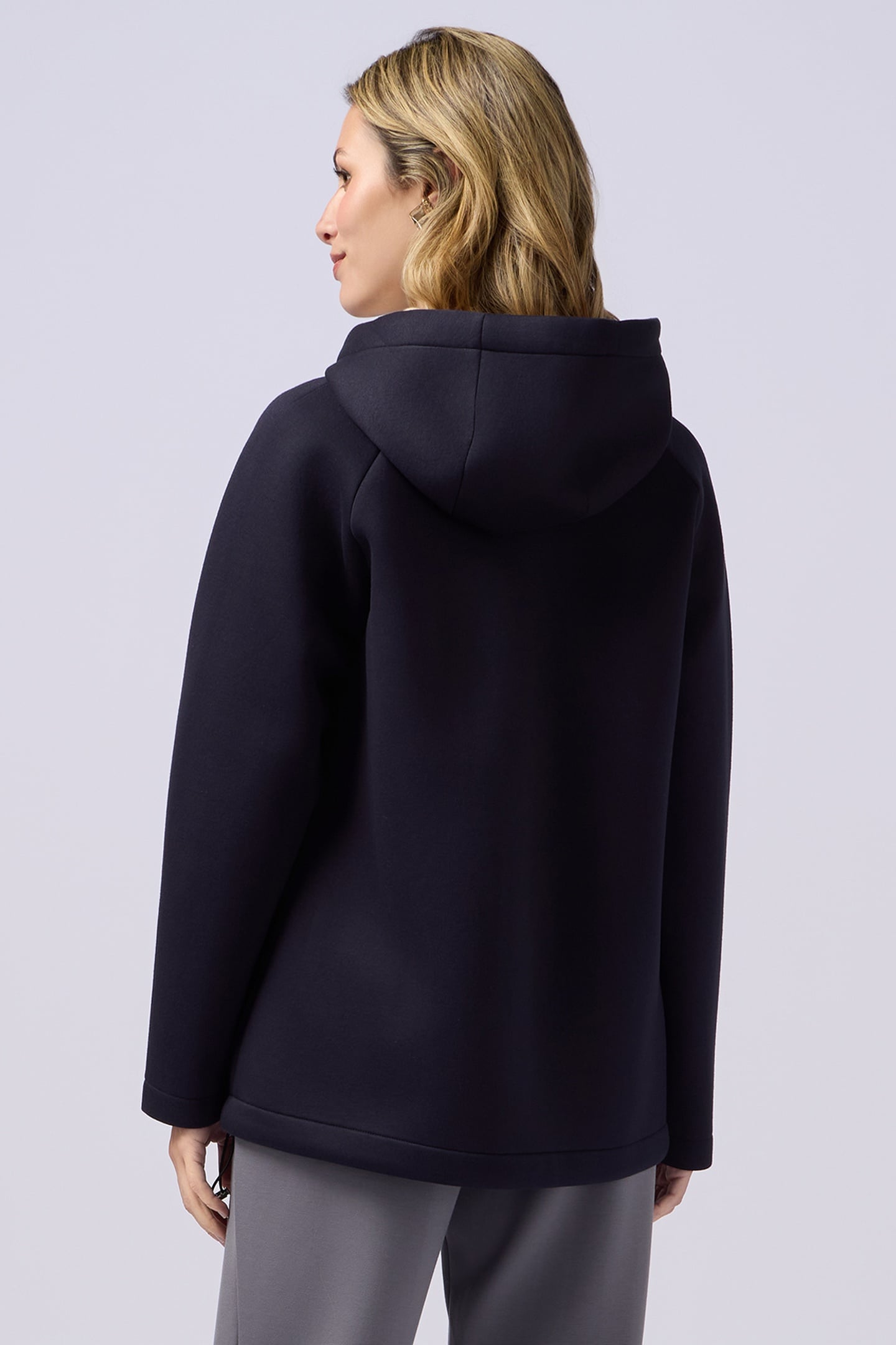 SWEATSHIRT JACKET IN SCUBA FABRIC BLUE 4