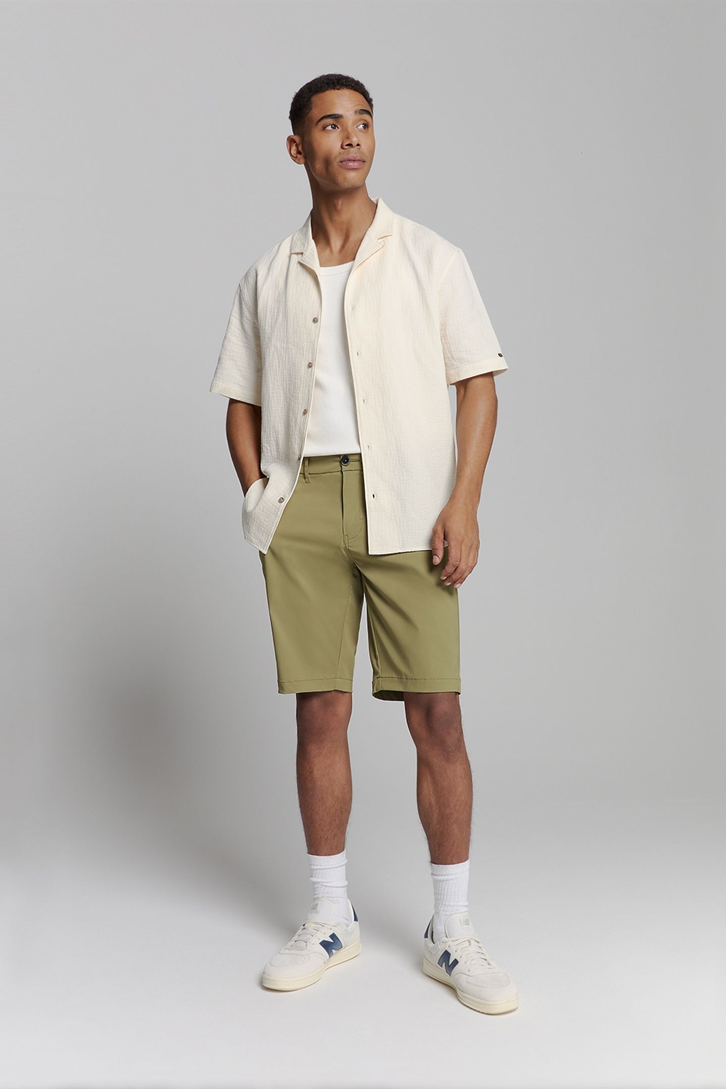 SHORT STRETCH CHINO TRAVEL TWILL MID ARMY 3