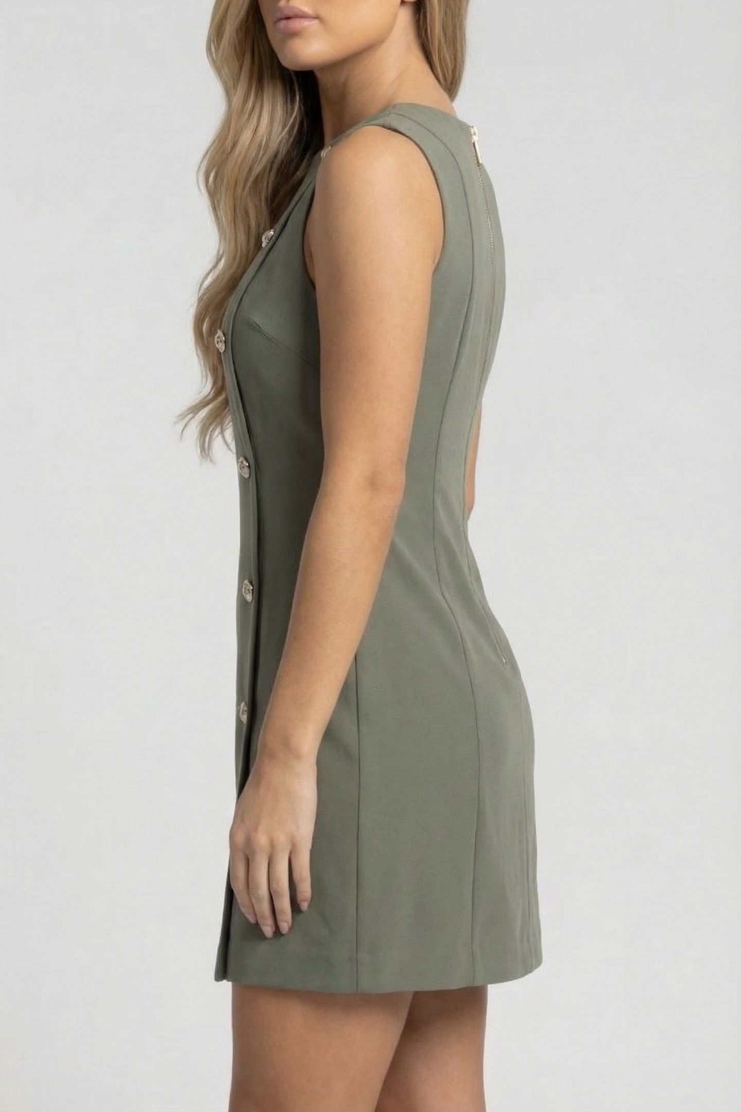 MARCIANO BY GUESS BECKY SL DRESS STONE OLIVE 3